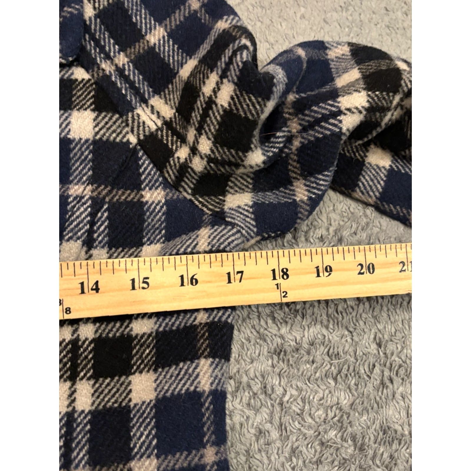 Vintage VINTAGE Aeropostale Pea Coat Blue White Plaid Wool Blend Double Breasted Womens S Size Jacket Coat Size S / US 4 / IT 40 - 4 Thumbnail