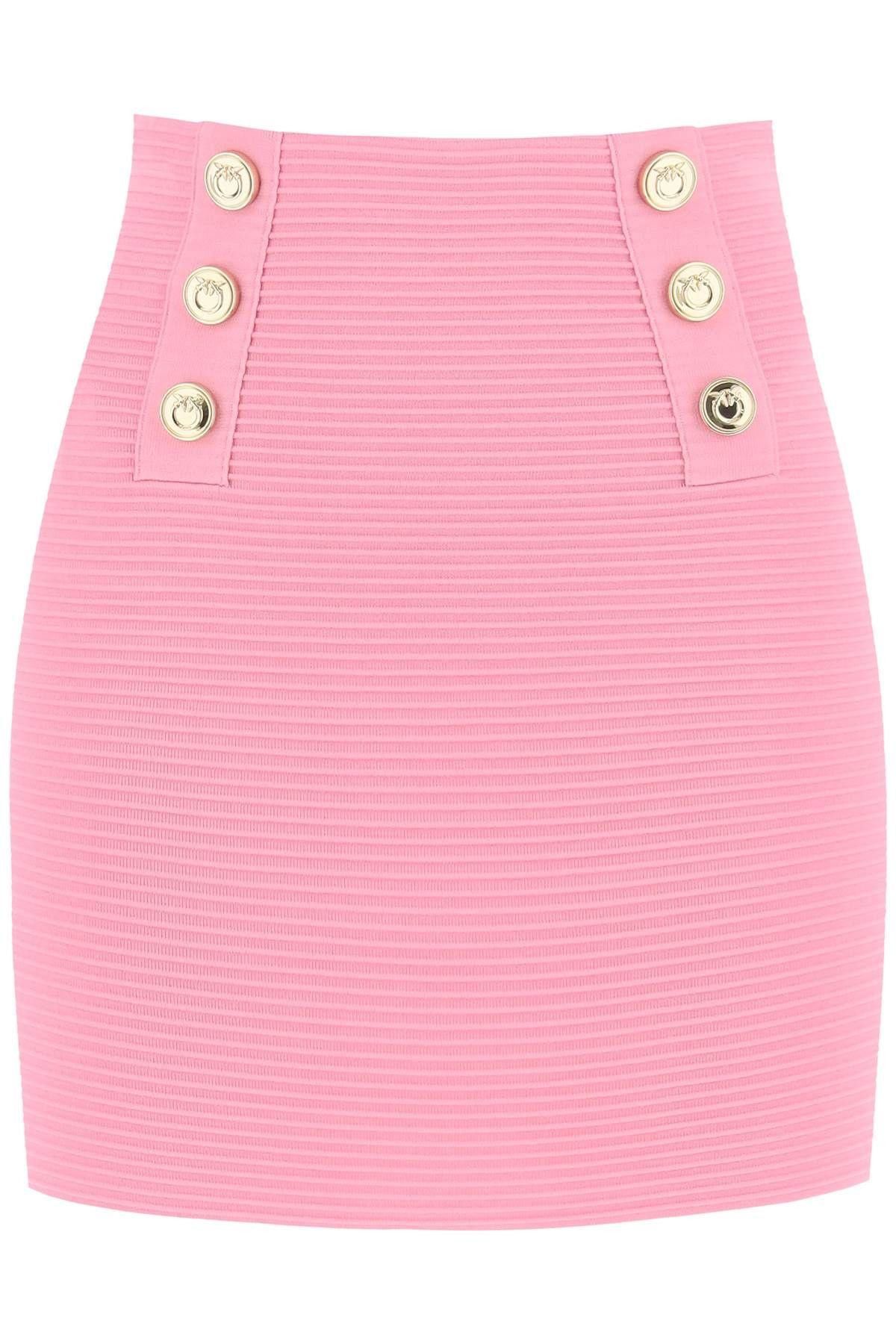 image of Pinko Cipresso Mini Skirt With Love Birds Buttons Size M For Women