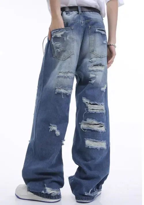 Japanese Brand Aikawa x Iriki Vintage high street ripped loose jeans Size US 32 / EU 48 - 5 Thumbnail