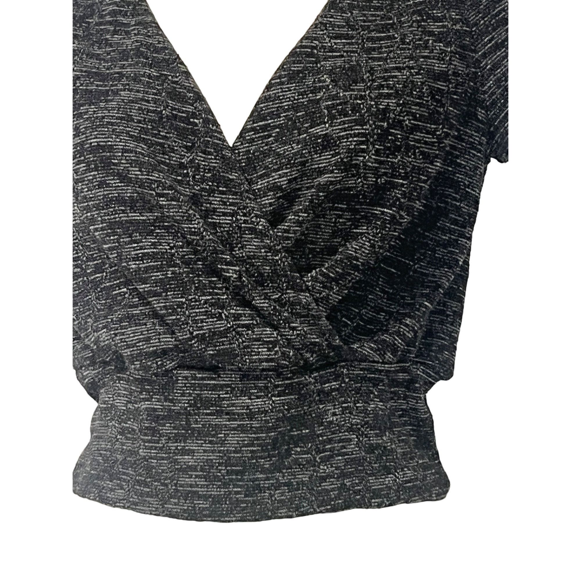 Other LUSH Surplice V-neck Crop T-shirt In Black, S Size S / US 4 / IT 40 - 4 Thumbnail