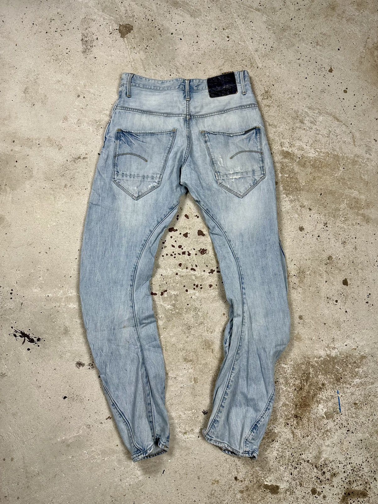 G-Star Vintage Y2K G Star Raw Distressed Blue Loose Tapered Size US 30 / EU 46 - 2 Thumbnail