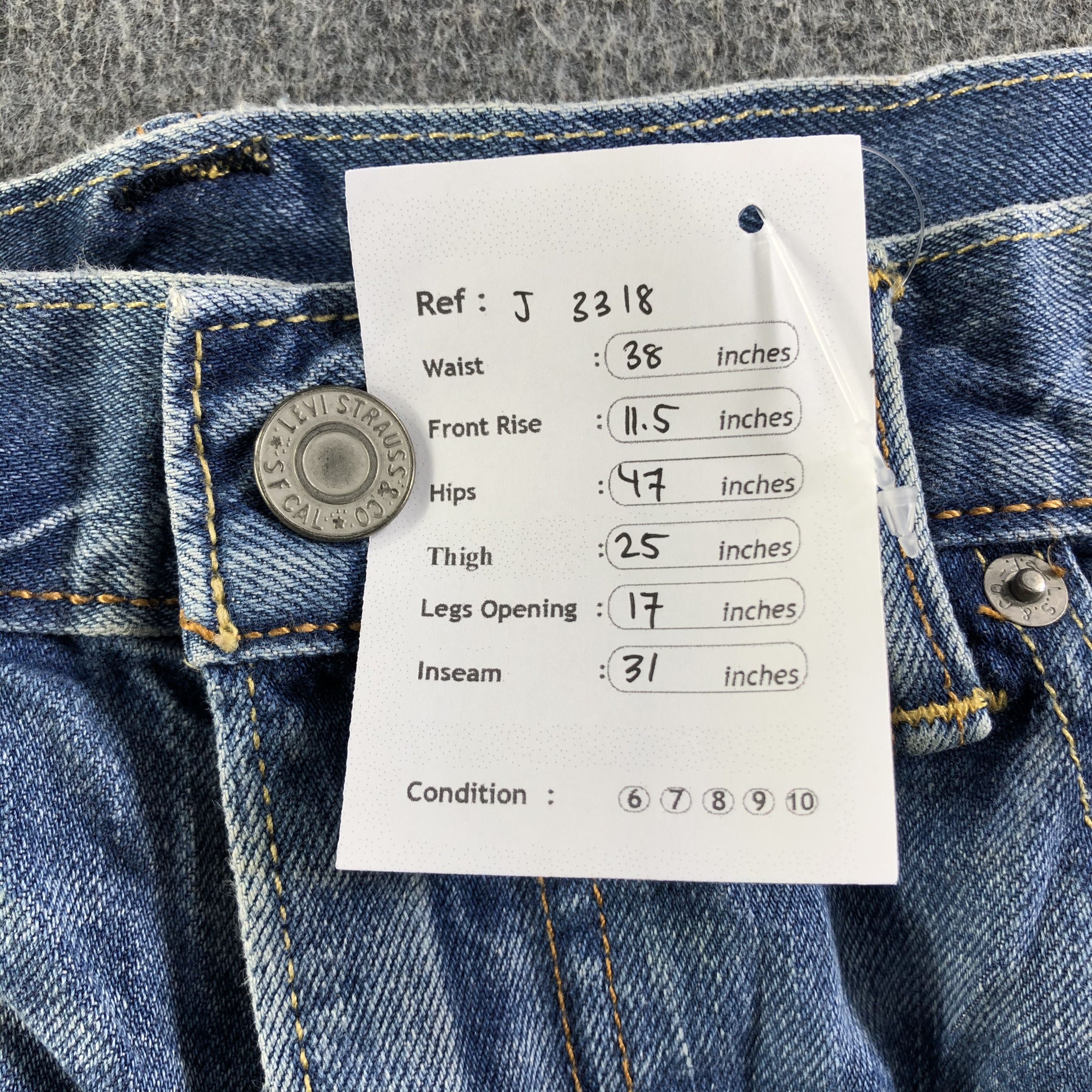 Levi's Vintage Blue Wash Levis 505 Jeans-J3318 Size US 38 / EU 54 - 12 Thumbnail
