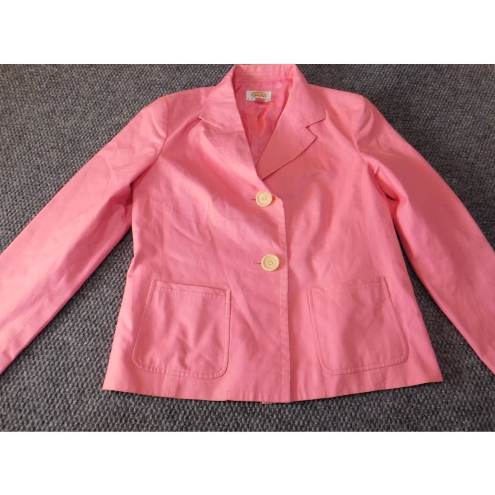 Talbots Talbots Pink Blazer Womens Blazer 6P Petite Lined Two-Button Mid-Length Jacket Coat Polyester Microfiber Casual Scholastic American Classic Jacket Size M / US 6-8 / IT 42-44 - 2 Thumbnail
