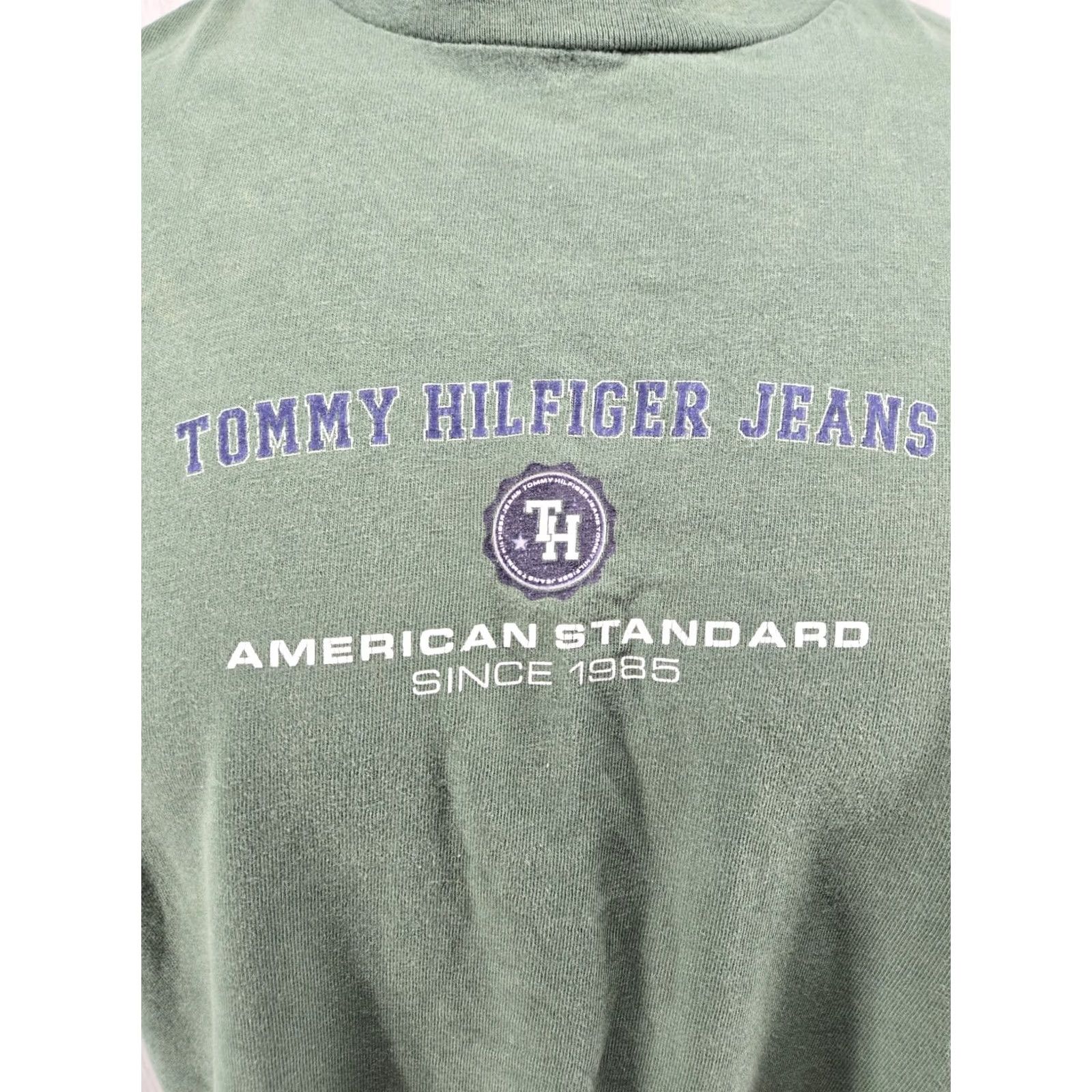 Tommy Hilfiger VINTAGE Tommy Hilfiger Jeans T-Shirt Mens Medium Green Made In USA Logo 90s Hippie All Seasons Adults Mens Size US M / EU 48-50 / 2 - 3 Thumbnail