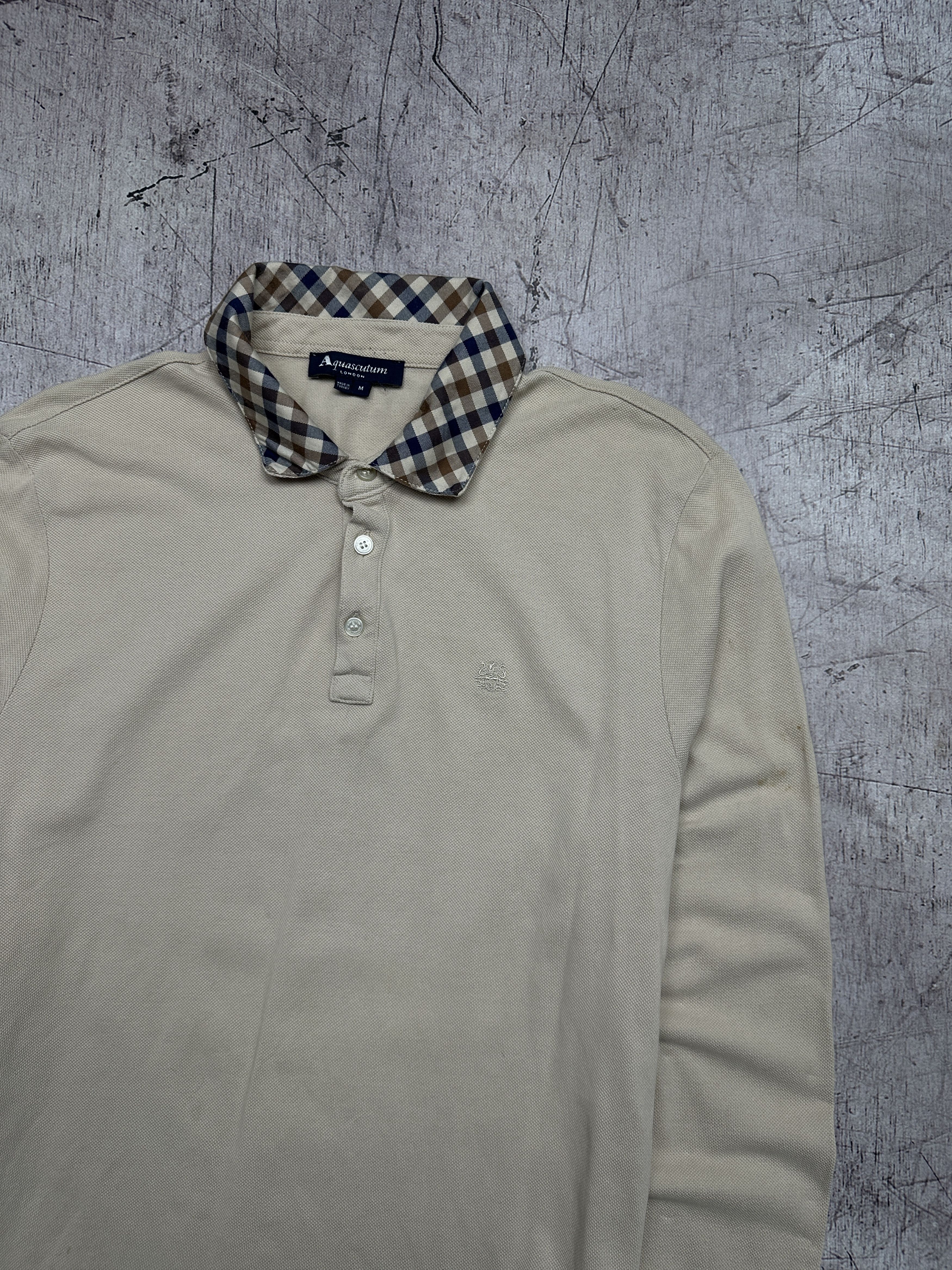 Aquascutum × Vintage Aquascutum Vintage Mens Long Sleeve Polo Shirt Size US M / EU 48-50 / 2 - 2 Thumbnail