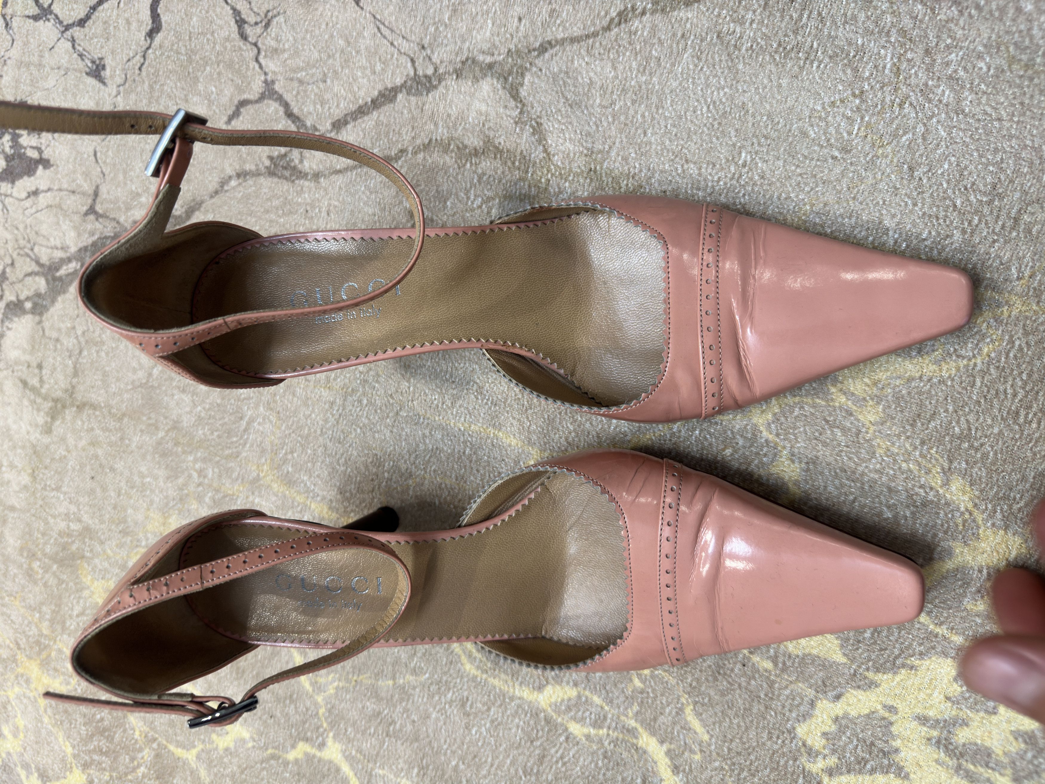 Gucci 985$ Gucci Exotic Ankle Strap Leather Shoes Size 37 C Eu 7 Size US 7 / IT 37 - 2 Thumbnail