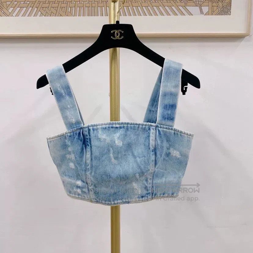 Balmain Balmain Denim Camisole Top. Size XS / US 0-2 / IT 36-38 - 1 Thumbnail
