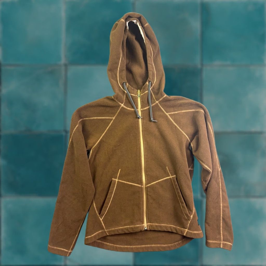 Vintage REI Fleece Full Zip Hoodie Women S Brown Outdoor Jacket Full Zip Hooded Pockets Raglan Sleeve Athletic Fleece Size S / US 4 / IT 40 - 1 Thumbnail