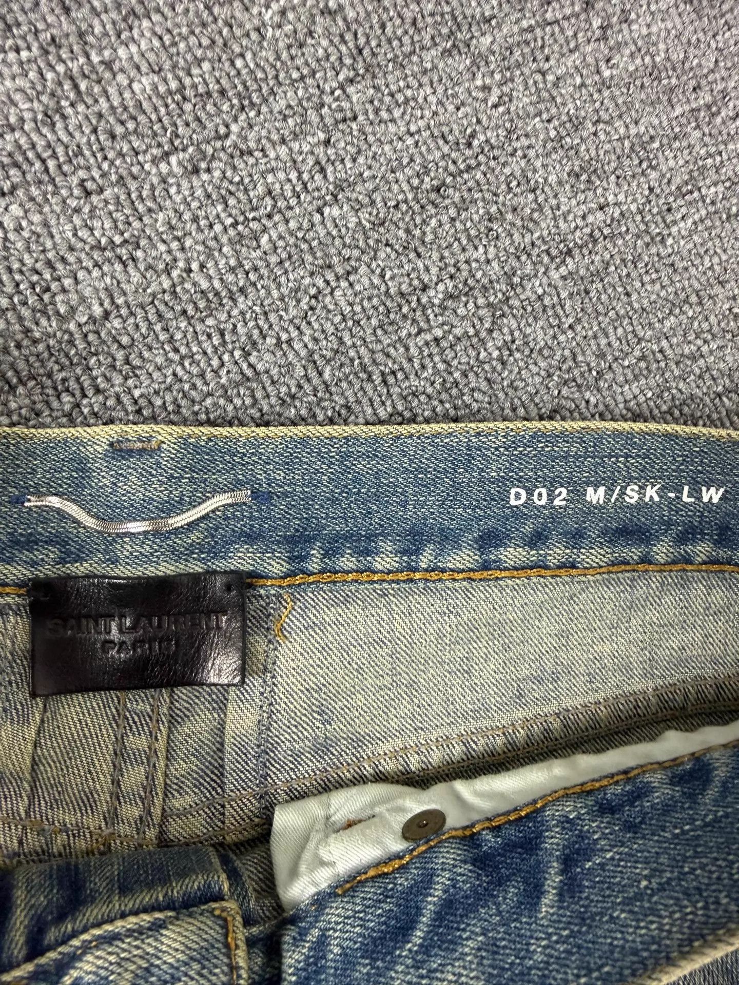 Yves Saint Laurent YSL 14FW Light Blue 4-Slash Distressed Skinny Jeans GD Worn Size US 32 / EU 48 - 4 Thumbnail
