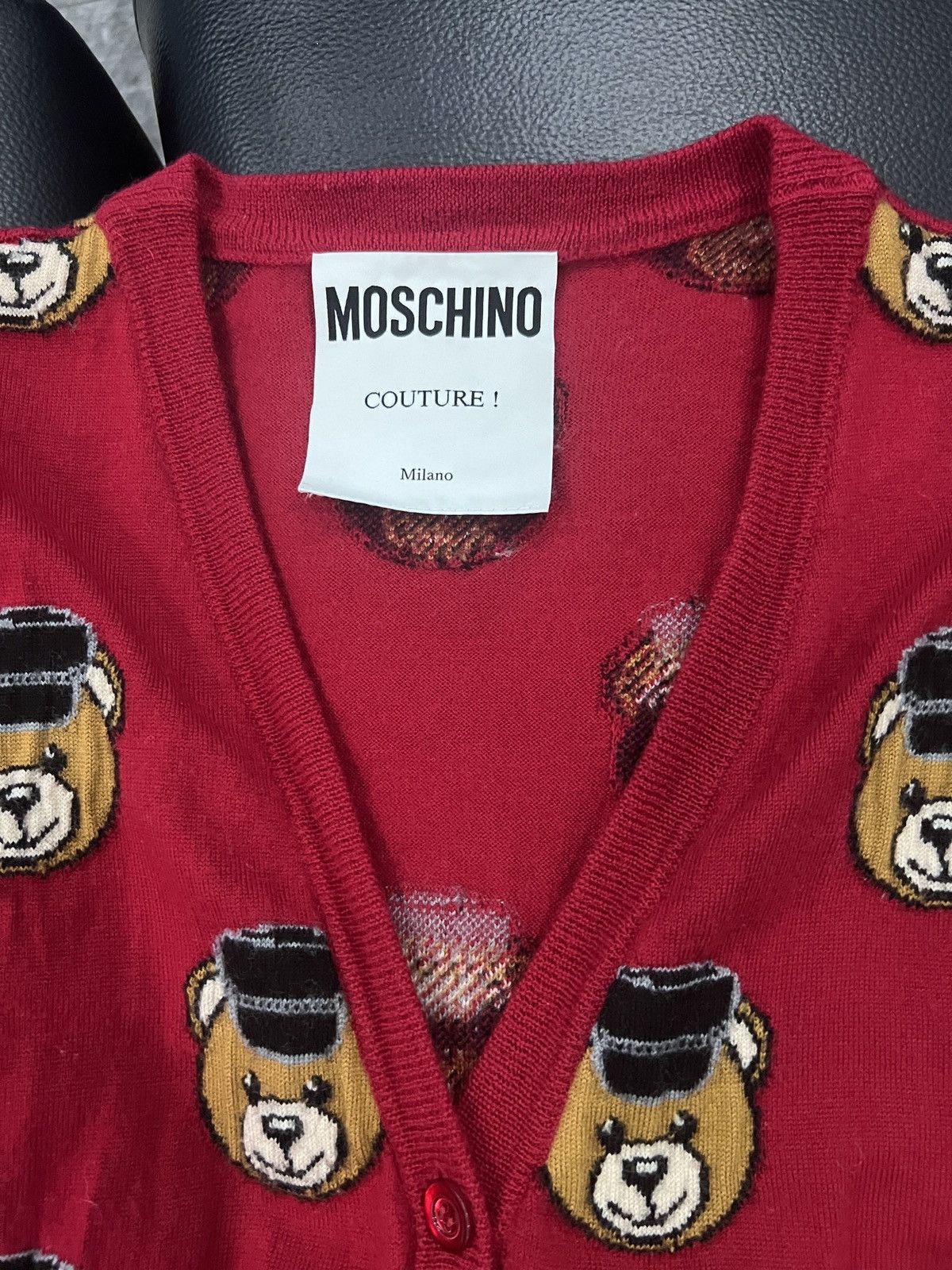 Moschino Moschino by Jeremy Scott Teddy Bear Graphic Knit Cardigan Size US XS / EU 42 / 0 - 5 Thumbnail