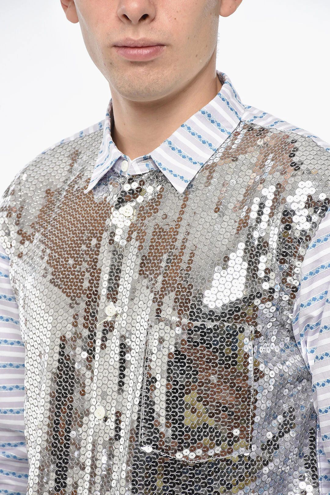 Comme des Garcons og1mm0326 Striped Jacquard Shirt in Multicolor Size US L / EU 52-54 / 3 - 3 Thumbnail