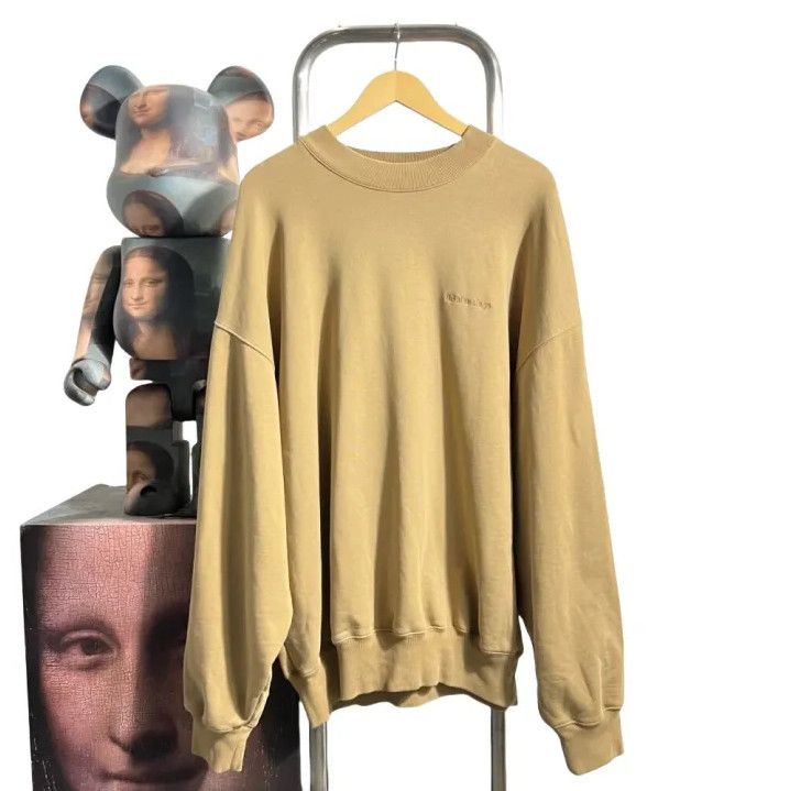 Balenciaga Balenciaga Classic Beige Logo Embroidered Sweatshirt Size US M / EU 48-50 / 2 - 1 Thumbnail