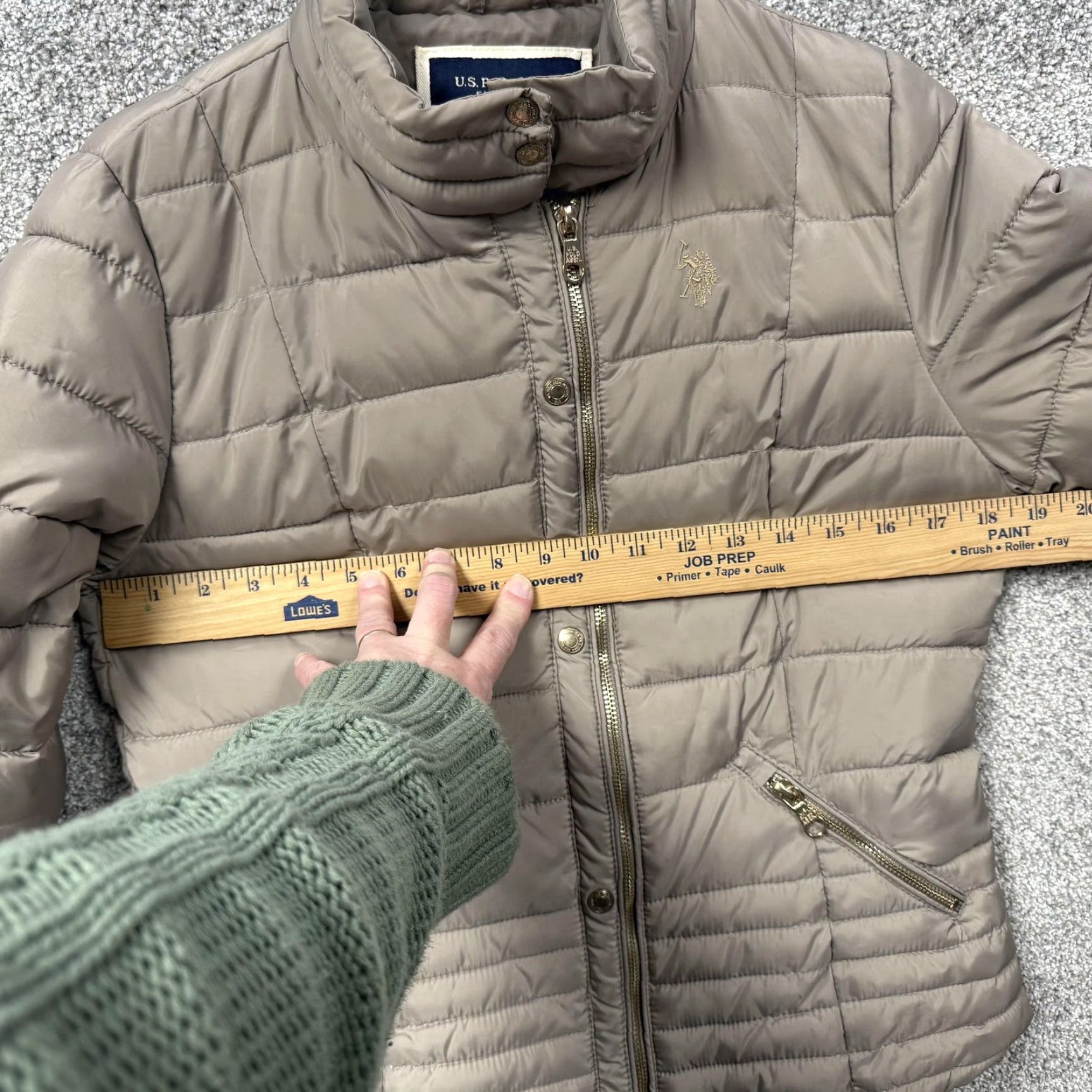U.S. Polo Assn. U.S. Polo Assn. Jacket Womens Medium Beige Quilted Puffer Full Zip Warm Winter Size M / US 6-8 / IT 42-44 - 5 Thumbnail