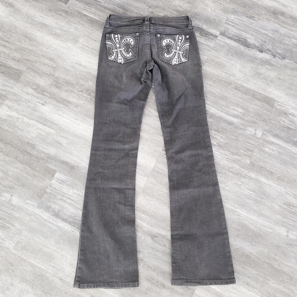 Designer Black Bling Detailed SDF Bootcut Jean Size 30" / US 8 / IT 44 - 2 Thumbnail