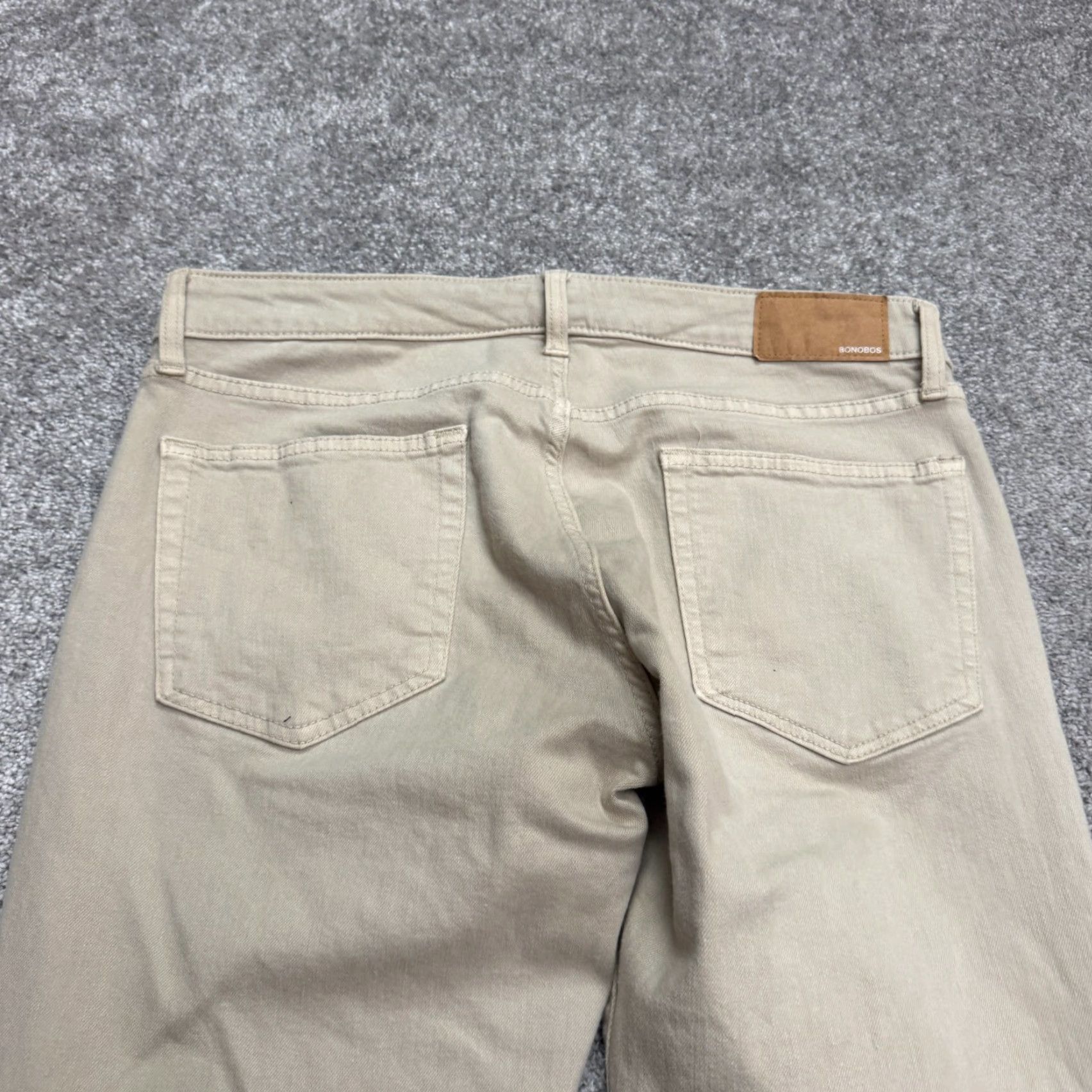 Bonobos VINTAGE Bonobos Slim Fit Denim Jeans Mens 34x32 Beige Cotton Blend Straight 5-Pocket Design USA Classic Designer Preppy Mens Size US 34 / EU 50 - 4 Thumbnail