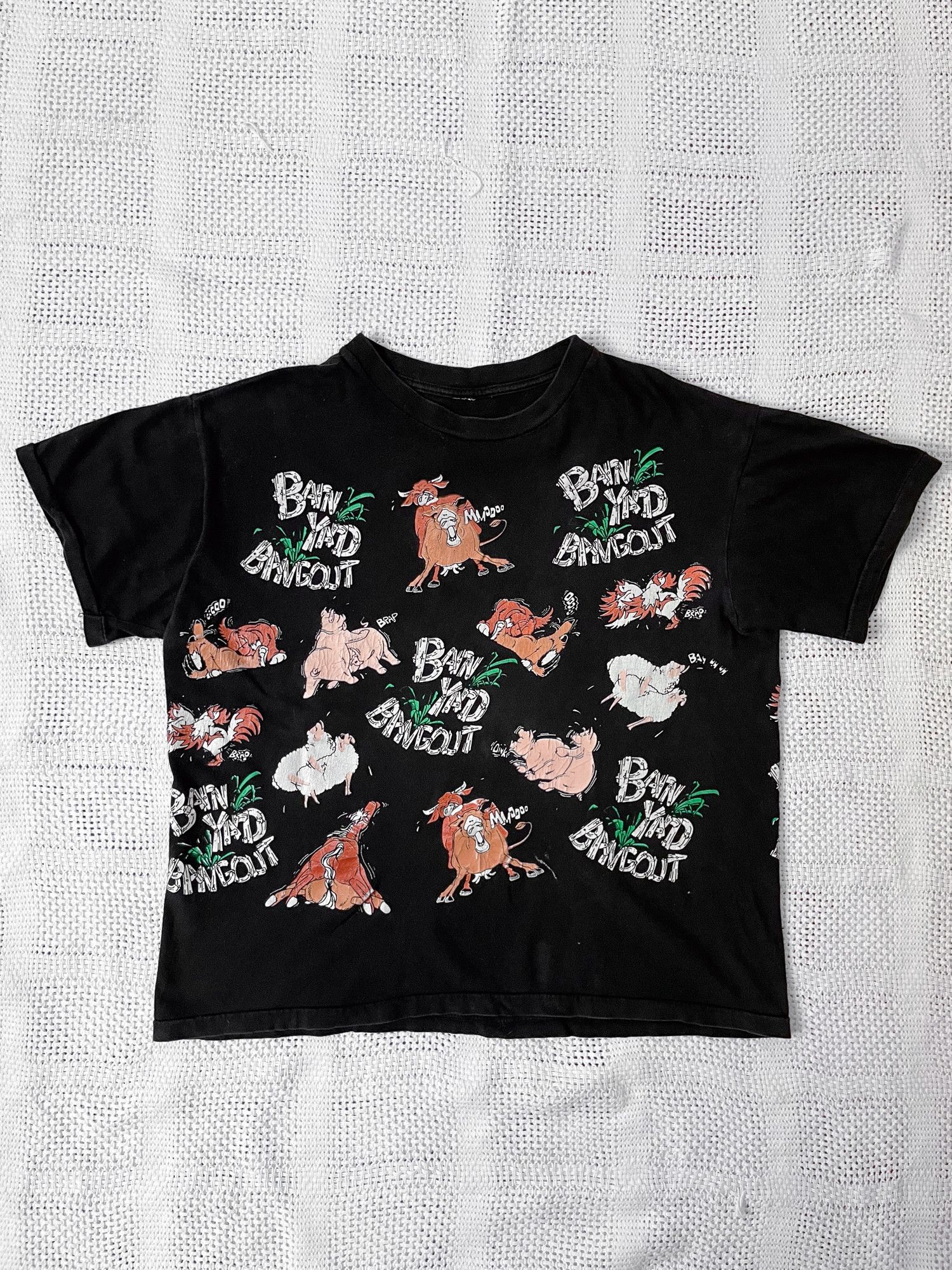 Vintage 90s Single Stitch Boxy Faded Barn Yard Bangout Animal Sex Size US L / EU 52-54 / 3 - 2 Thumbnail