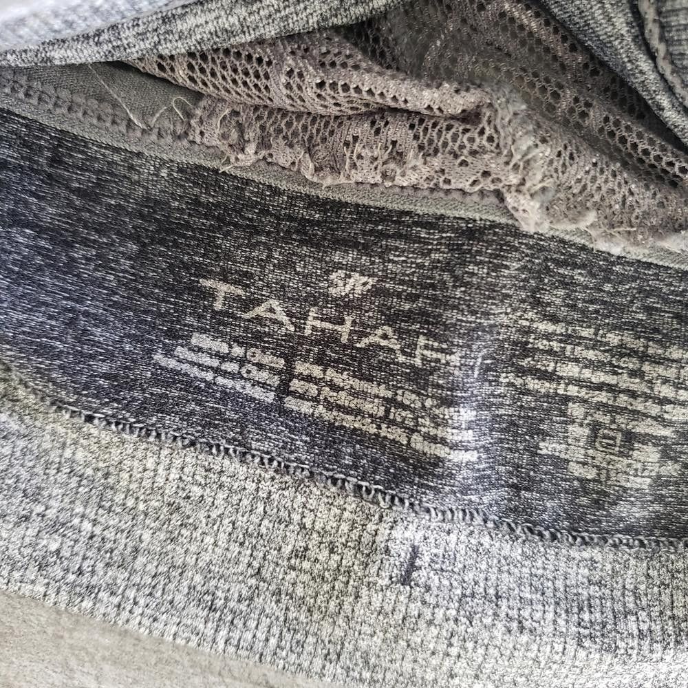 Elie Tahari Grey Heathered Tahari Sport Bra Size ONE SIZE - 3 Thumbnail