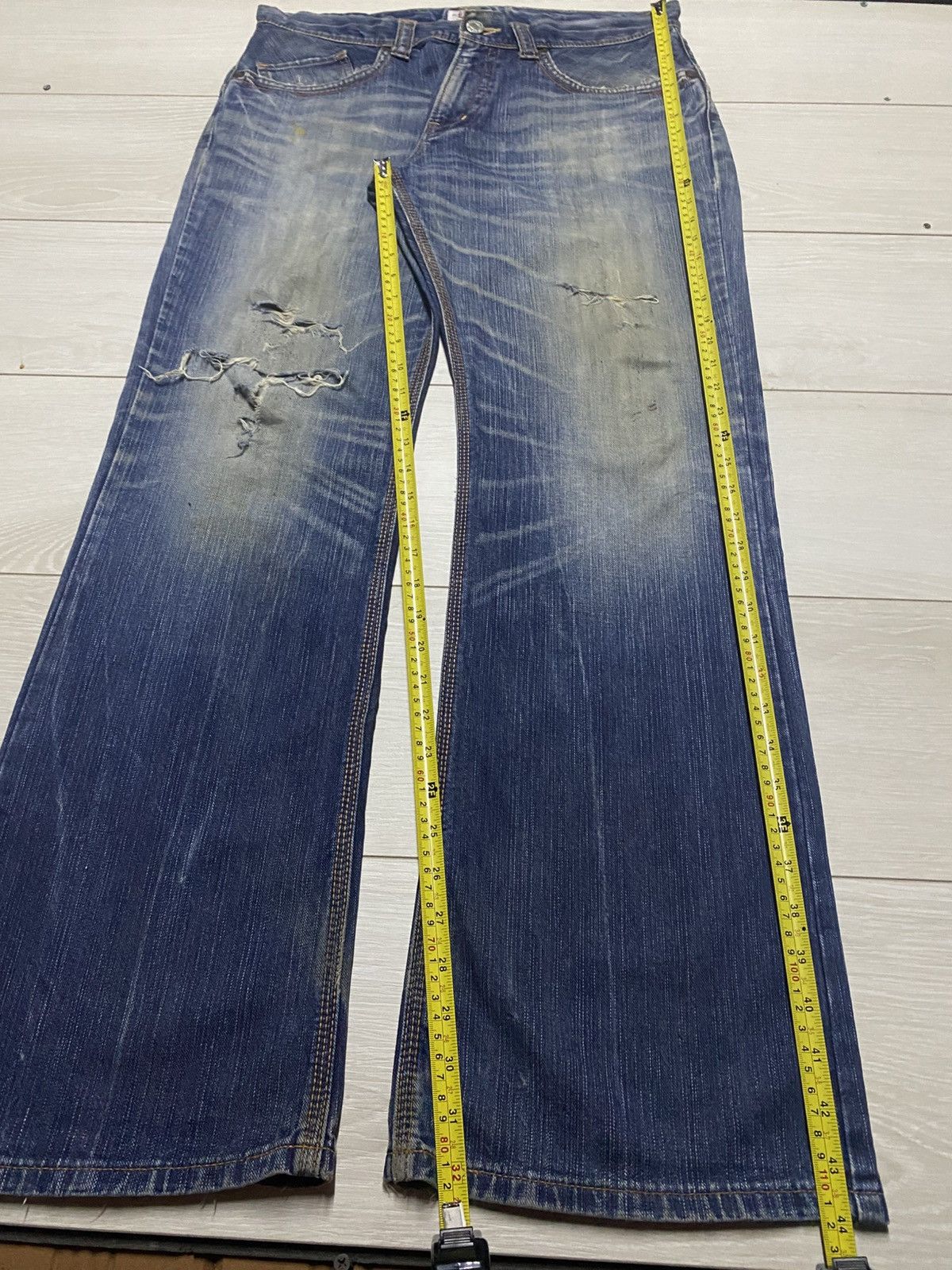 Junya Watanabe Vintage Edwin XV Buckle Back Wide Leg Baggy Bootcut Jeans Size US 36 / EU 52 - 18 Thumbnail