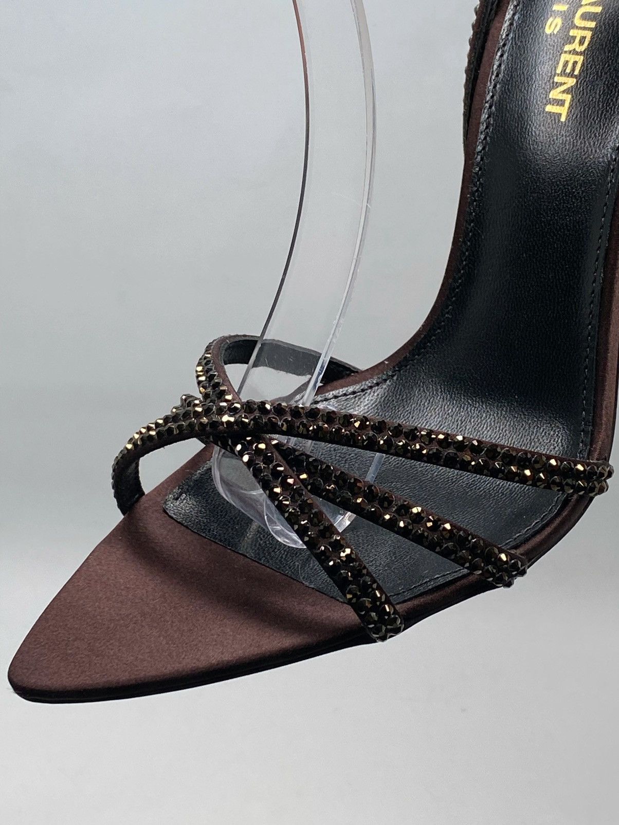 Yves Saint Laurent Saint Laurent Ava Sandals Satin with Rhinestones size 37.5 Size US 7.5 / IT 37.5 - 11 Thumbnail