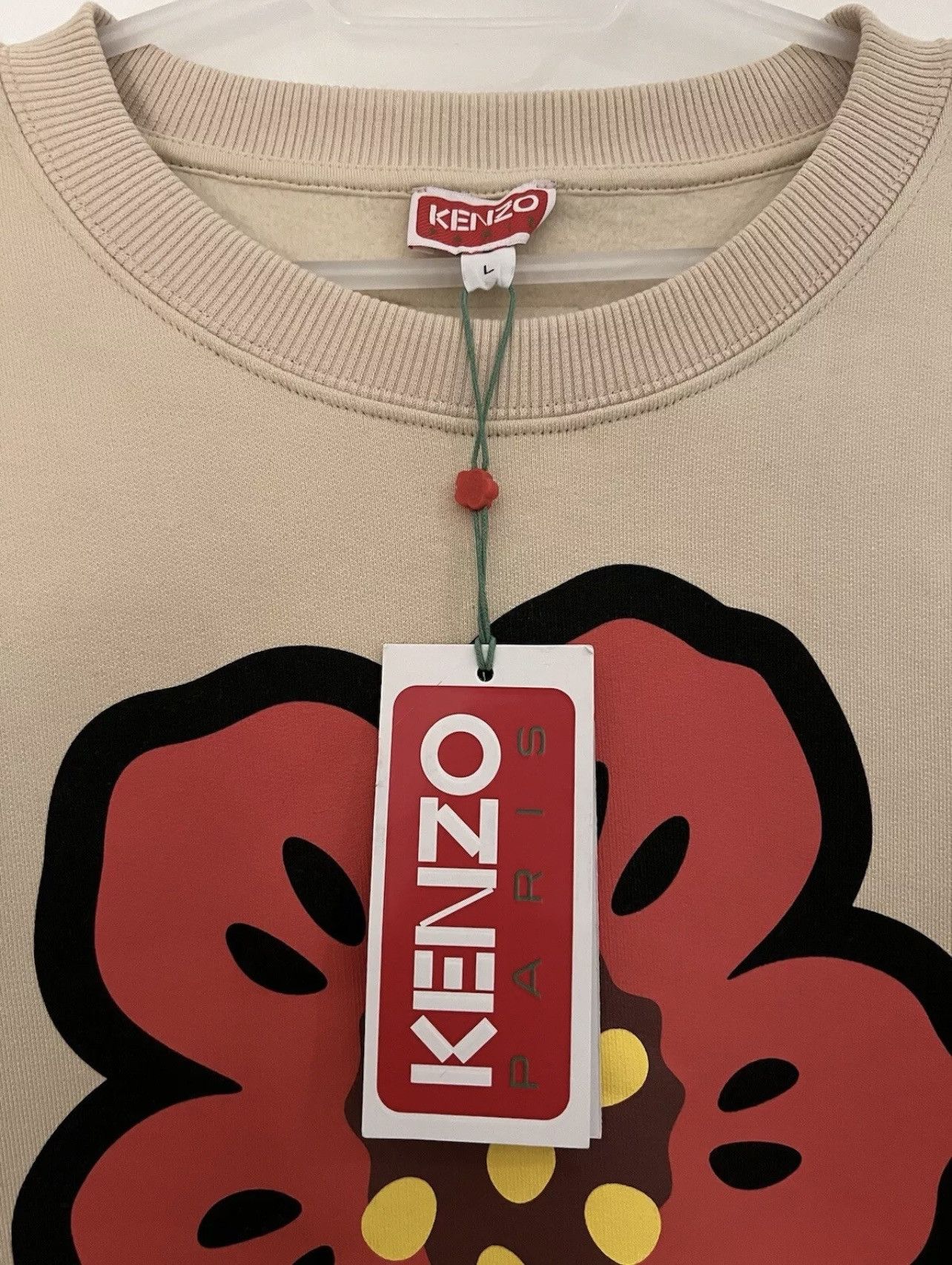 Kenzo kenzo Logo jumper Sweater LARGE beige Fleece Size US L / EU 52-54 / 3 - 3 Thumbnail