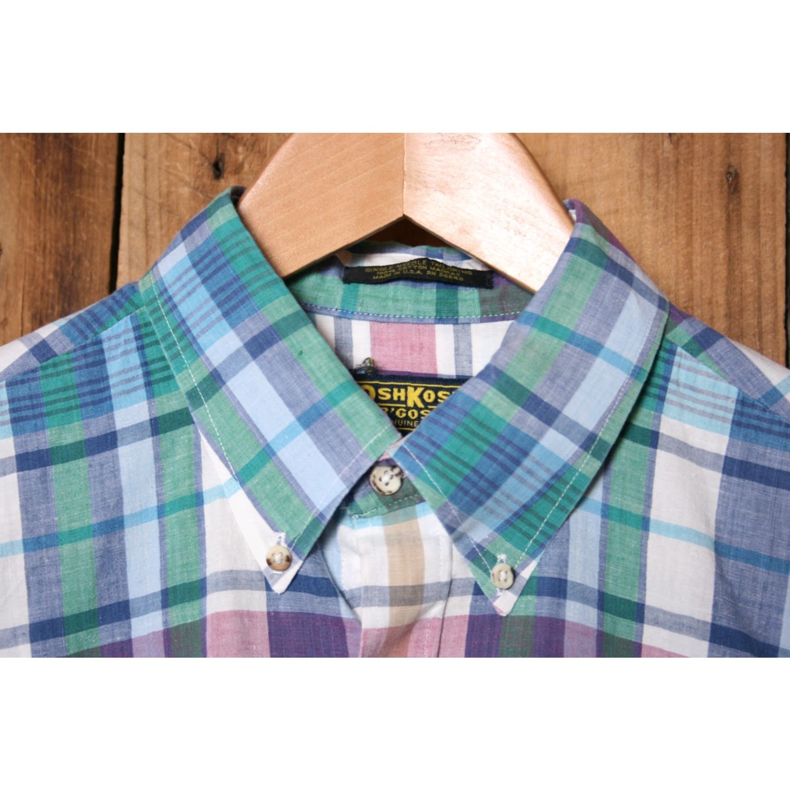 Vintage VINTAGE OshKosh B'gosh Madras Plaid Long Sleeve Button Front Shirt L Men Size US L / EU 52-54 / 3 - 2 Thumbnail