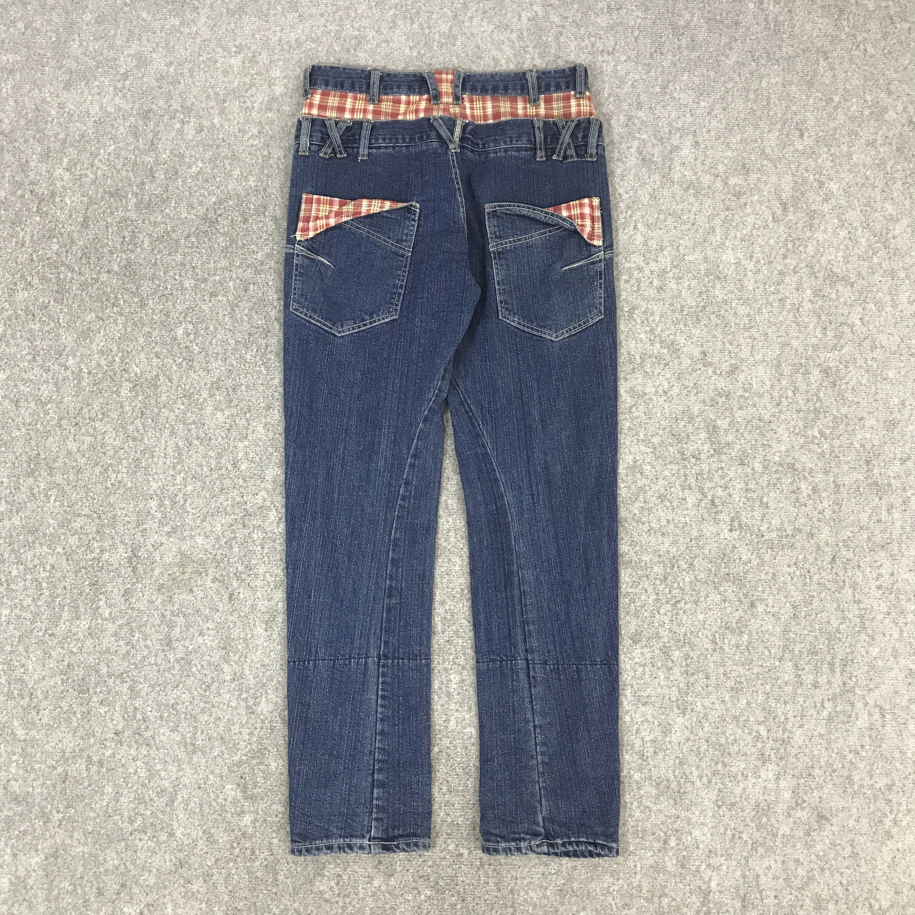 Japanese Brand CONTNO JAPAN DENIM DOUBLE WAIST DESIGN STYLE PANTS Size US 30 / EU 46 - 4 Thumbnail