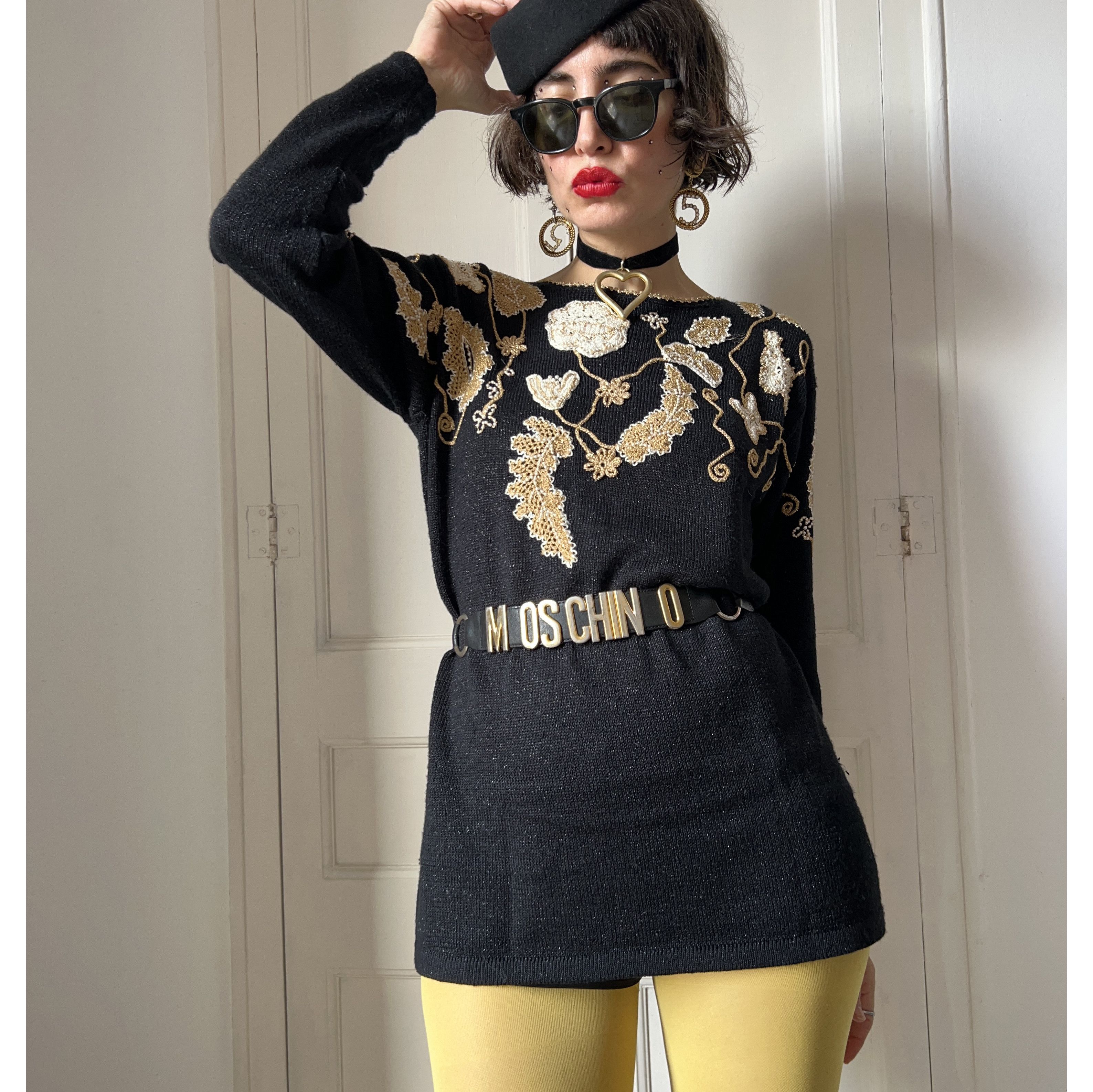 Vintage Vintage 80s Jocelyn Smith Black Gold Sweater Size M / US 6-8 / IT 42-44 - 1 Thumbnail