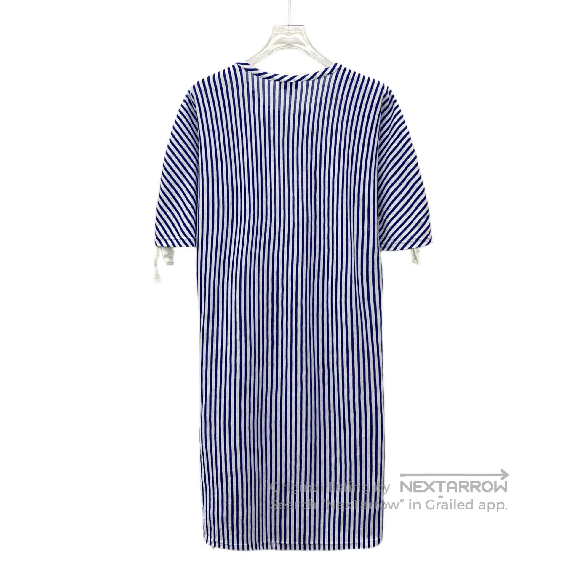 Chanel Chanel Blue Striped Cotton Crew Neck Short Sleeve Dress| Size XS / US 0-2 / IT 36-38 - 2 Thumbnail