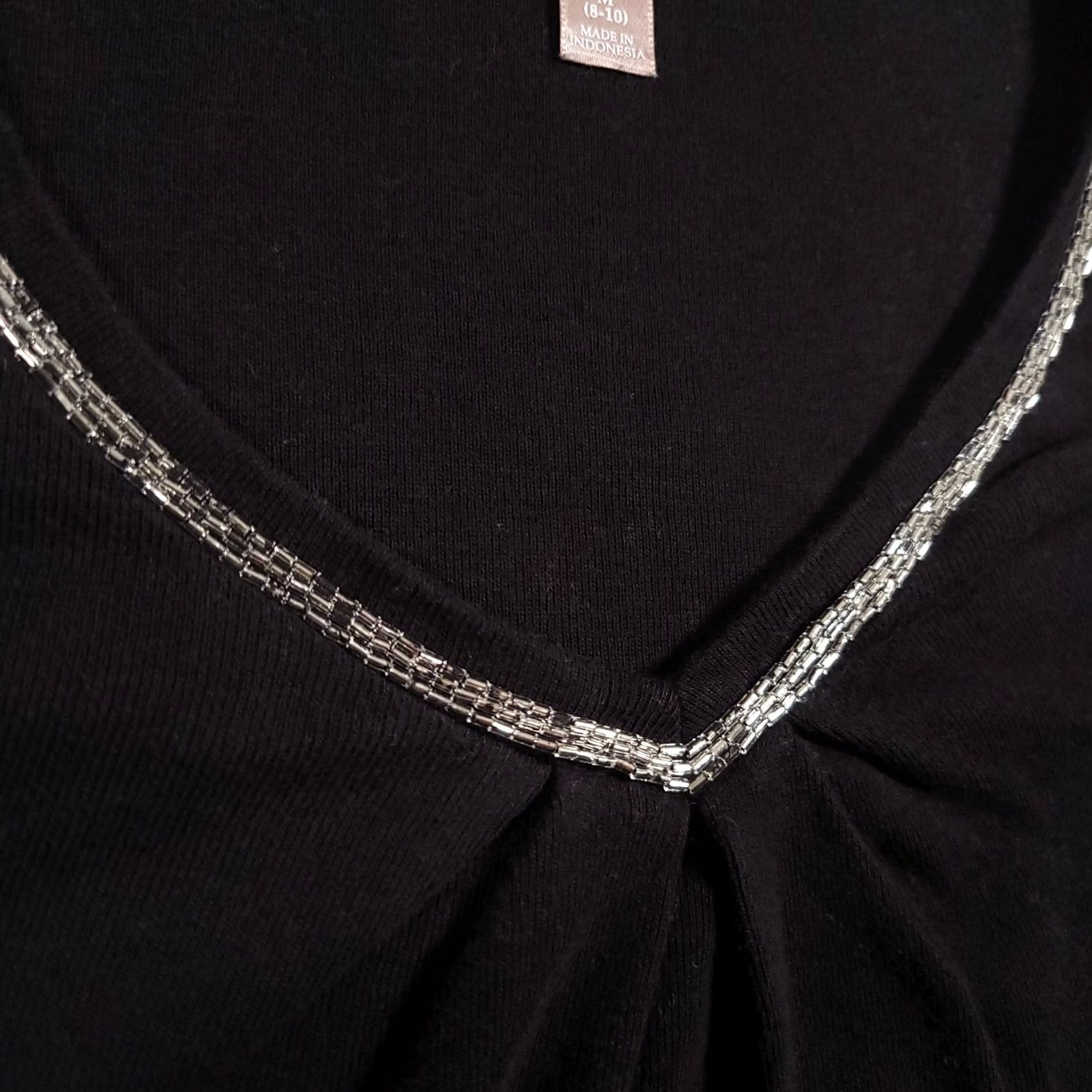 Vintage VINTAGE White Stag Sweater Womens Medium Black Beaded Front Long Sleeve V-Neck Pullover Knit 90s Classic Size M / US 6-8 / IT 42-44 - 4 Thumbnail