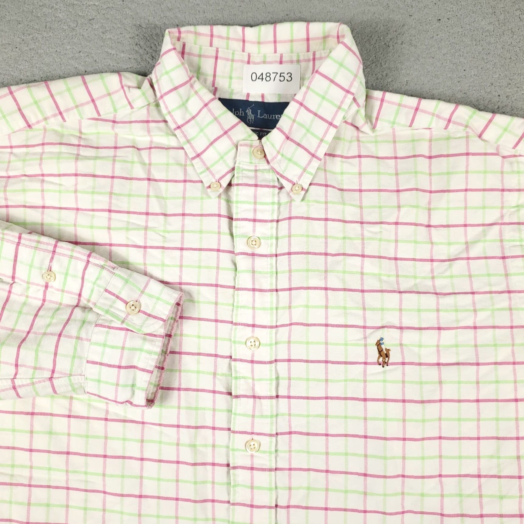 Ralph Lauren Ralph Lauren Dress Shirt Mens 17.5 Blue Check Long Sleeve Button Up Cotton Regular Mens Size 46R - 2 Thumbnail