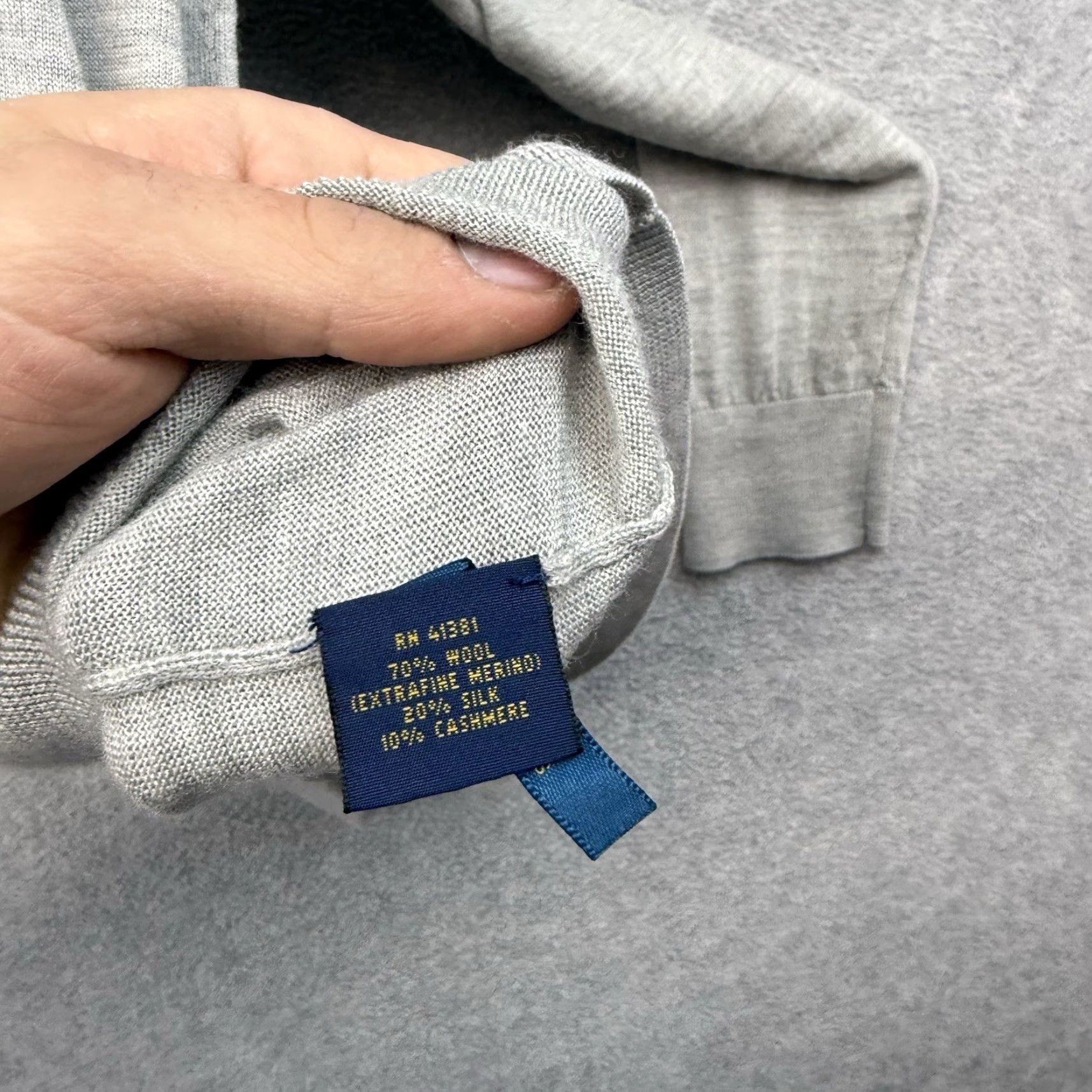Polo Ralph Lauren Polo Ralph Lauren Sweater Merino Wool Silk Cashmere Crewneck Mens L Gray Size US L / EU 52-54 / 3 - 7 Thumbnail
