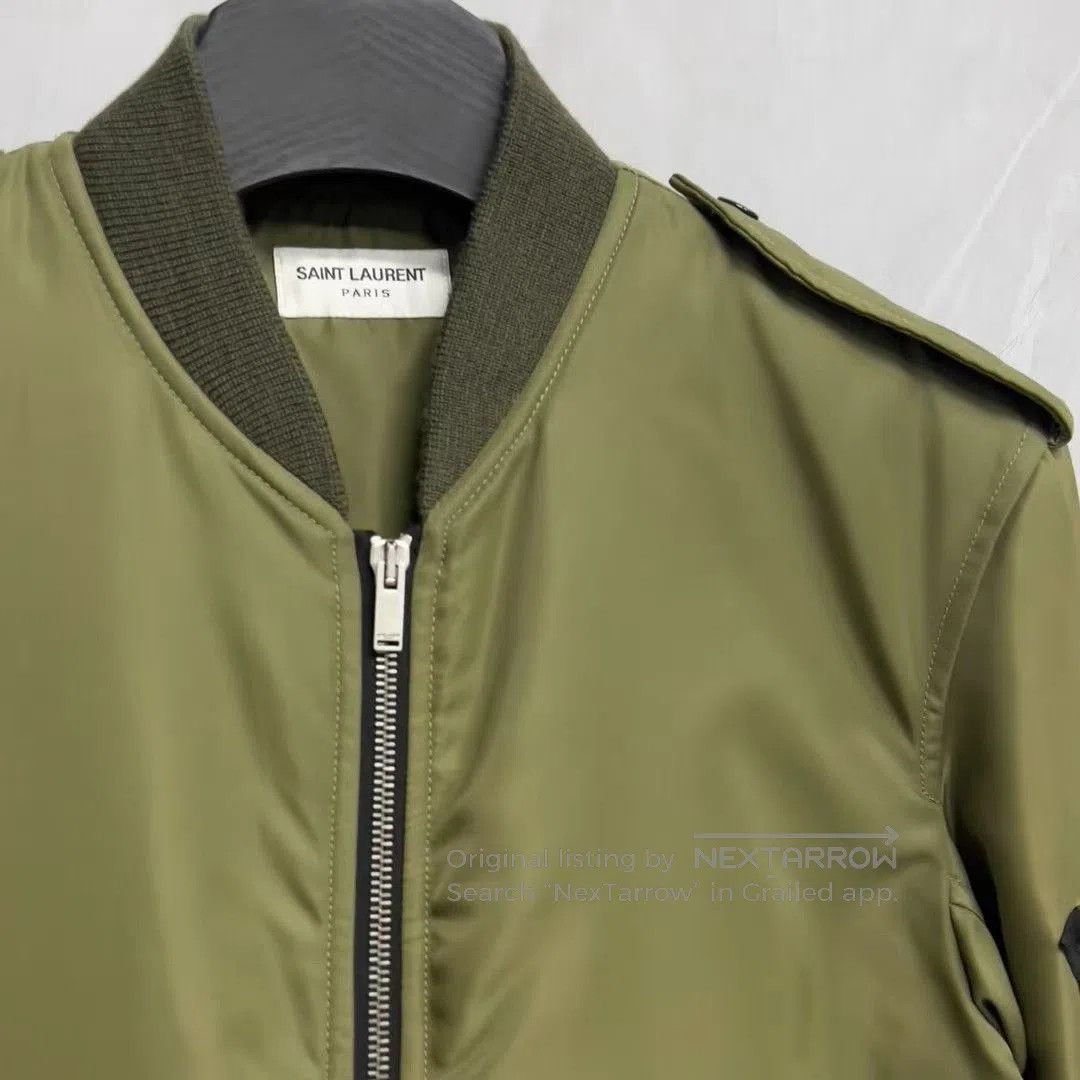 Saint Laurent Paris Saint Laurent Green Bomber Jacket. Size US M / EU 48-50 / 2 - 2 Thumbnail