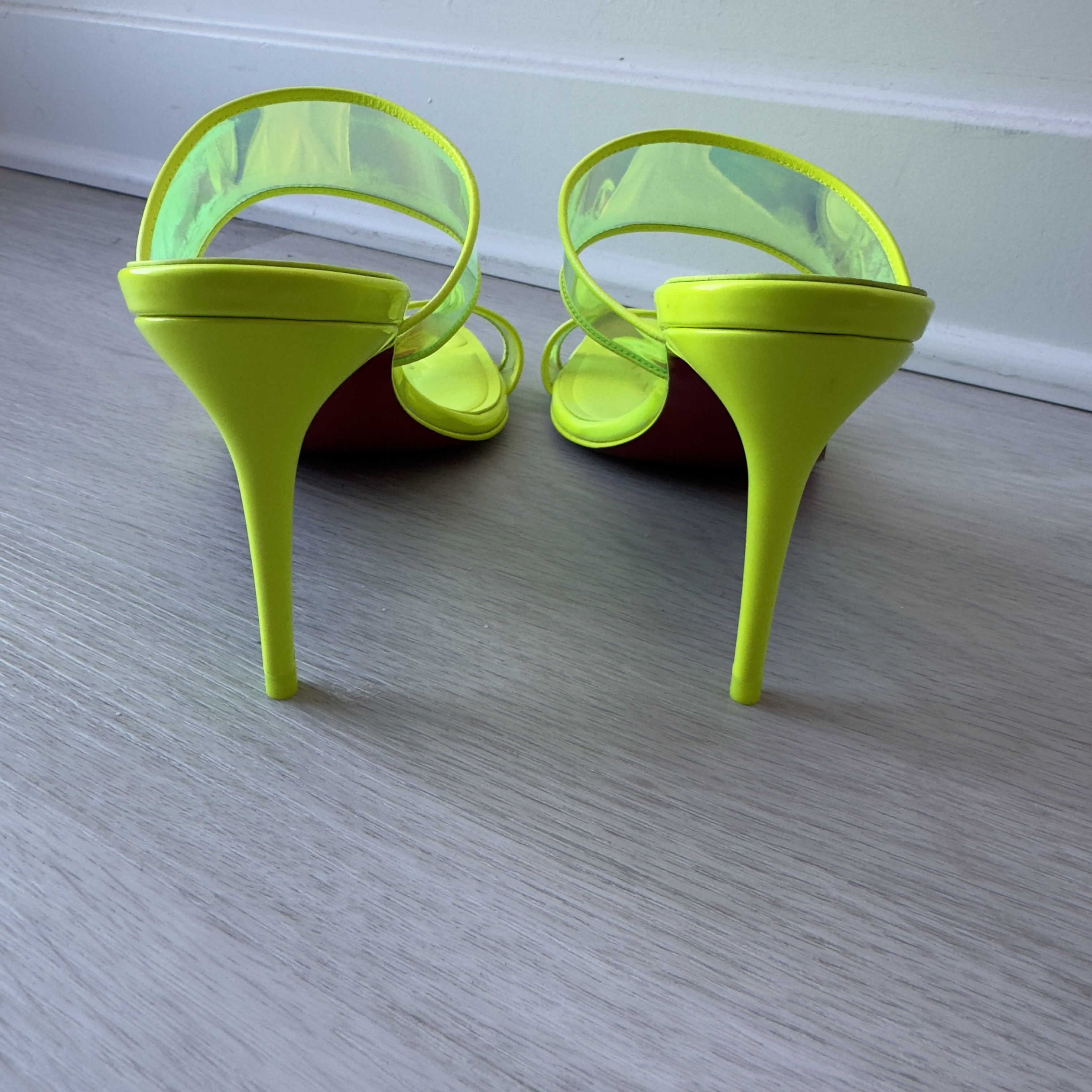 Christian Louboutin Christian Louboutin: Just Loubi 85 Neon Green Heels Size US 6.5 / IT 36.5 - 3 Thumbnail