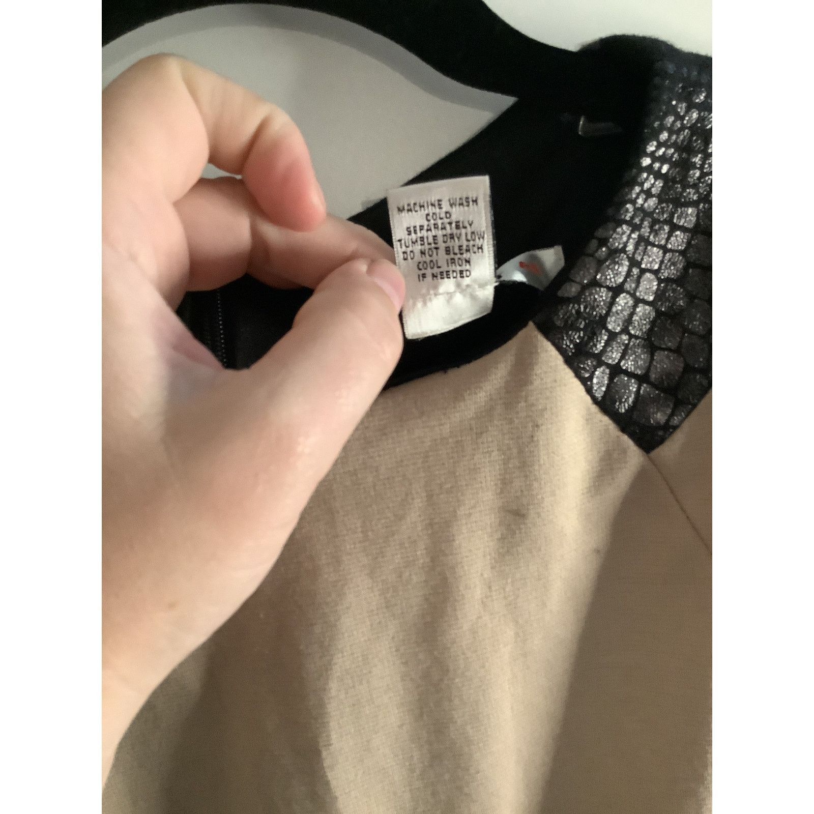Other Chic Colorblock Sheath Dress AA Studio Black Beige Size S / US 4 / IT 40 - 4 Thumbnail
