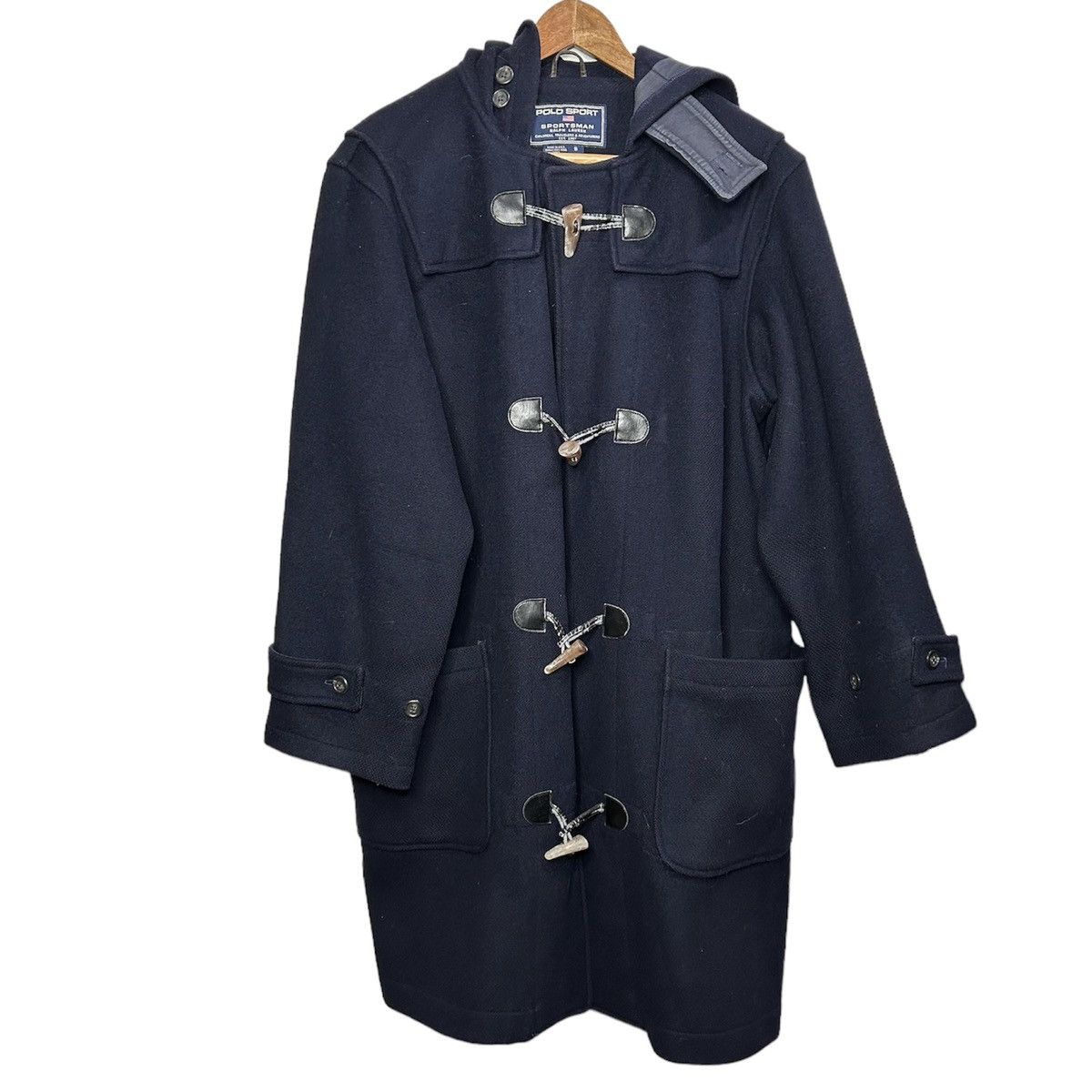 image of Polo Ralph Lauren x Ralph Lauren Polo Sportsman Navy Blue Wool Trench Duffle Coat Size S, Men's