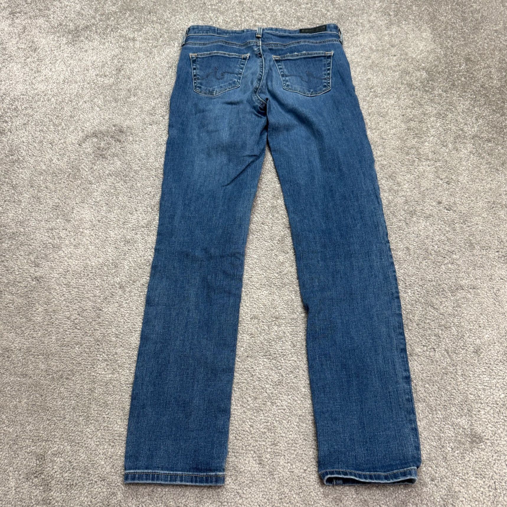 Anthropologie VINTAGE AG Adriano Goldschmied Skinny Jeans Women 25 Regular Blue Distressed Fall Spring Summer Winter Size 42" / US 20 - 2 Thumbnail
