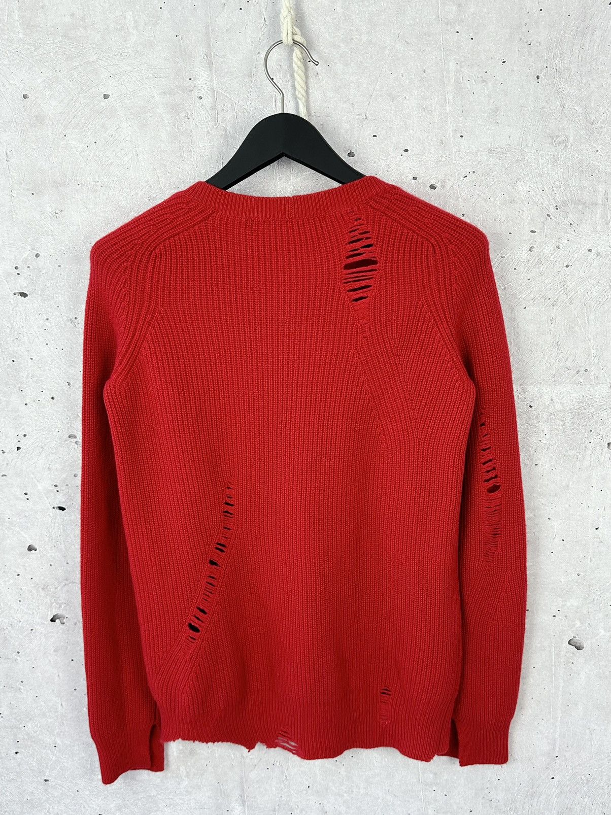 Helmut Lang Helmut Land Distressed Wool Knit Long Sleeve Men’s Sweater Size US M / EU 48-50 / 2 - 5 Thumbnail