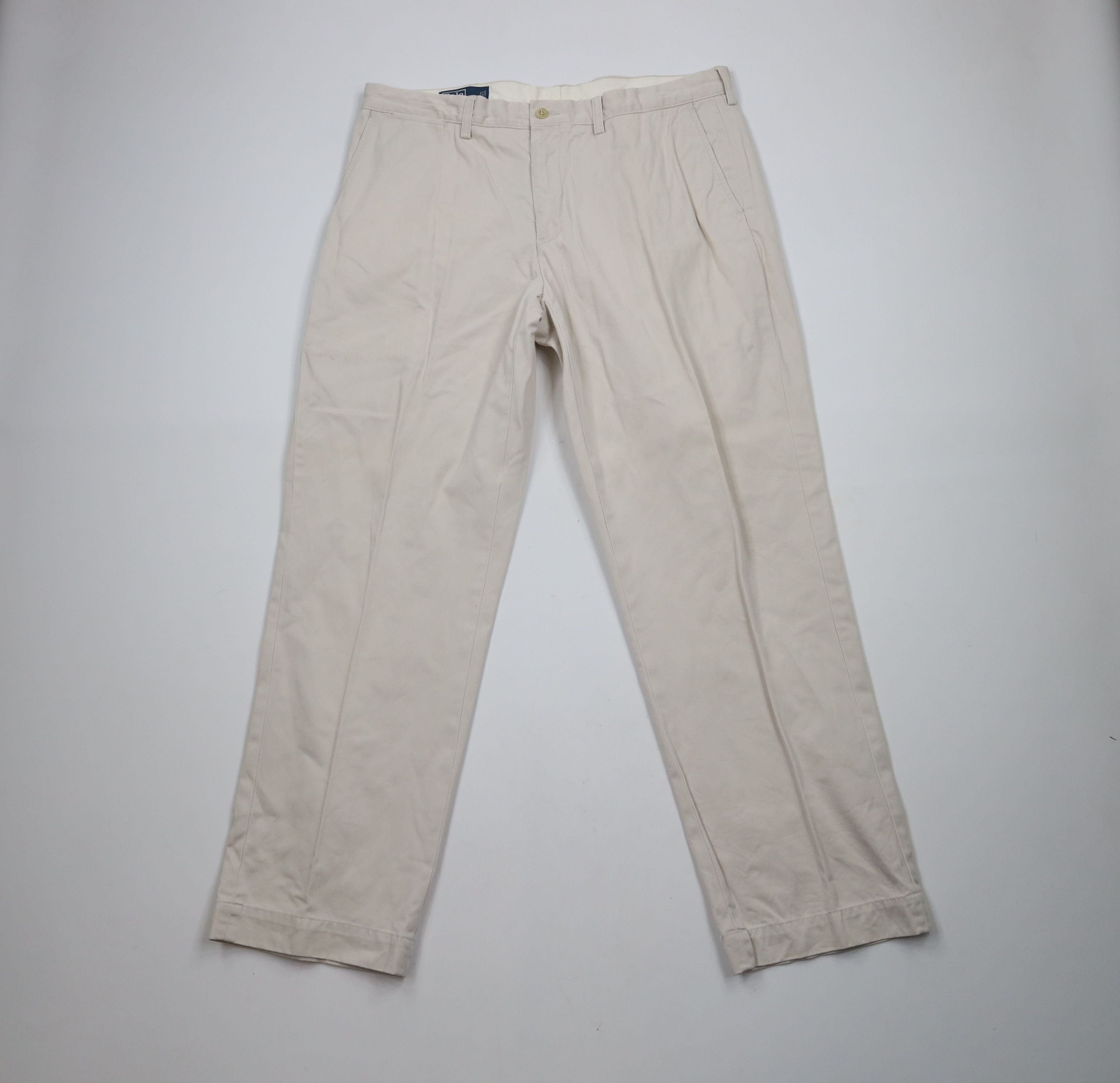 Ralph Lauren × Vintage Vintage 90s Ralph Lauren Wide Leg Chino Pants Beige Cotton Size US 38 / EU 54 - 1 Thumbnail