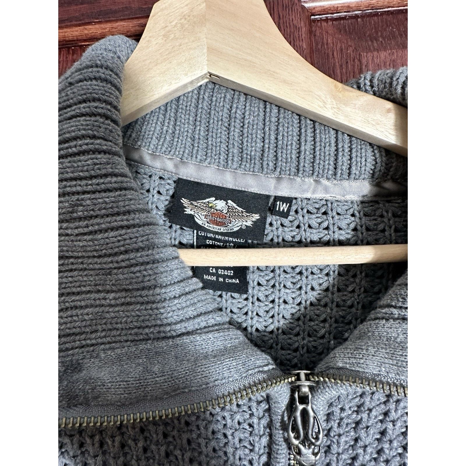 Harley Davidson Harley-Davidson Zip Front Sweater Jacket Gray 1X Size XL / US 12-14 / IT 48-50 - 3 Thumbnail