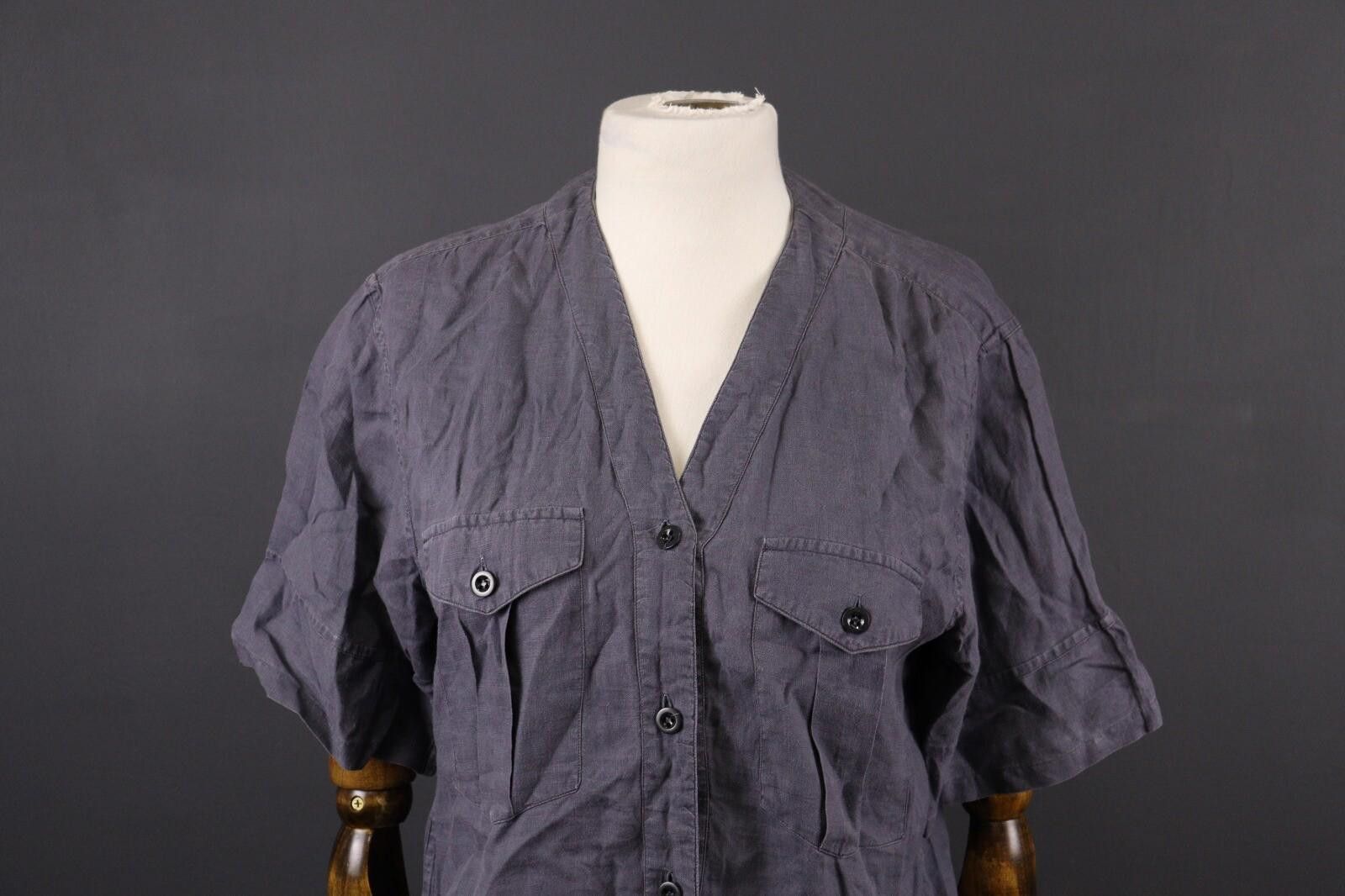 Margaret Howell Margaret Howell Gray Linen Multipocket Blouse Shirt Size 12 Size XL / US 12-14 / IT 48-50 - 2 Thumbnail