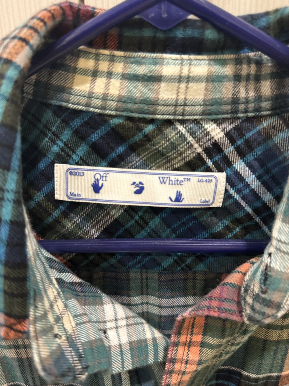 Off-White OFF-WHITE STENCIL FLANNEL MULTI CHECK SHIRT Size US XS / EU 42 / 0 - 3 Thumbnail