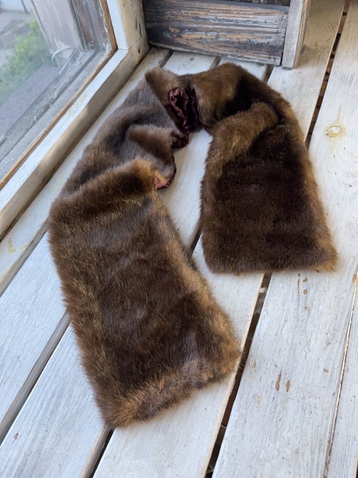 Japanese Brand Vintage 90s Y2K Japanese Style Faux Fur Scarf Brown Wrap Size ONE SIZE - 4 Thumbnail