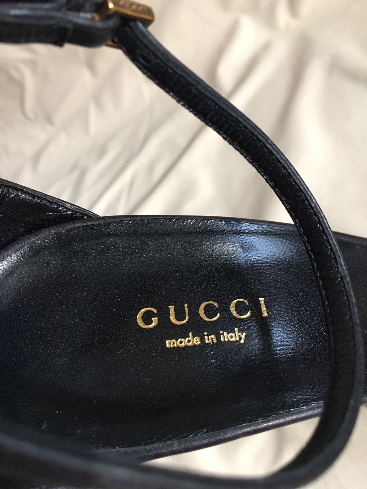 Gucci GUCCI Kinga Black Leather Heels Sandals EU 40.5 Size US 10.5 / IT 40.5 - 15 Thumbnail
