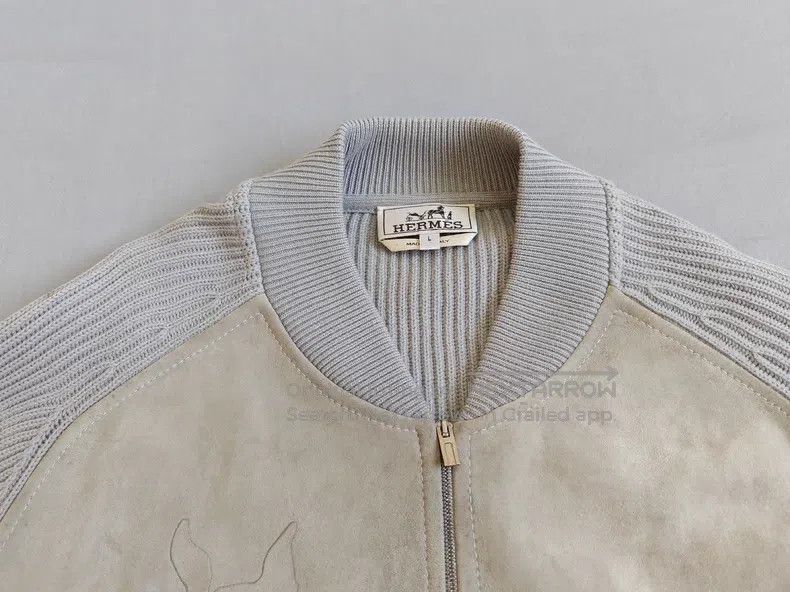 Hermes Hermes Leather jacket, suede goat leather and wool blend, Size US L / EU 52-54 / 3 - 3 Thumbnail