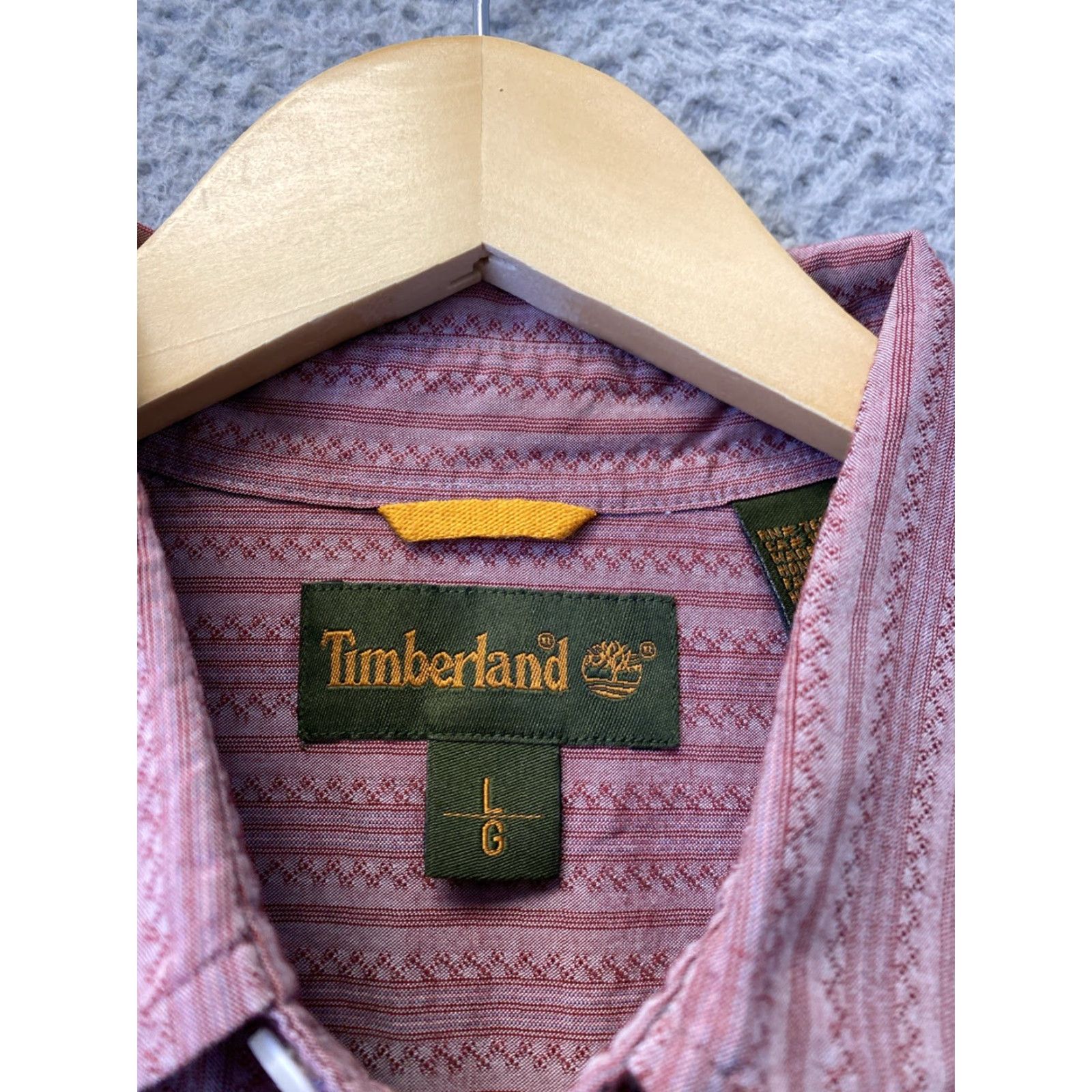 Timberland VINTAGE 90s Timberland Weather Gear Button-Up Shirt Short Sleeve L Red Slim Mens Size US L / EU 52-54 / 3 - 3 Thumbnail