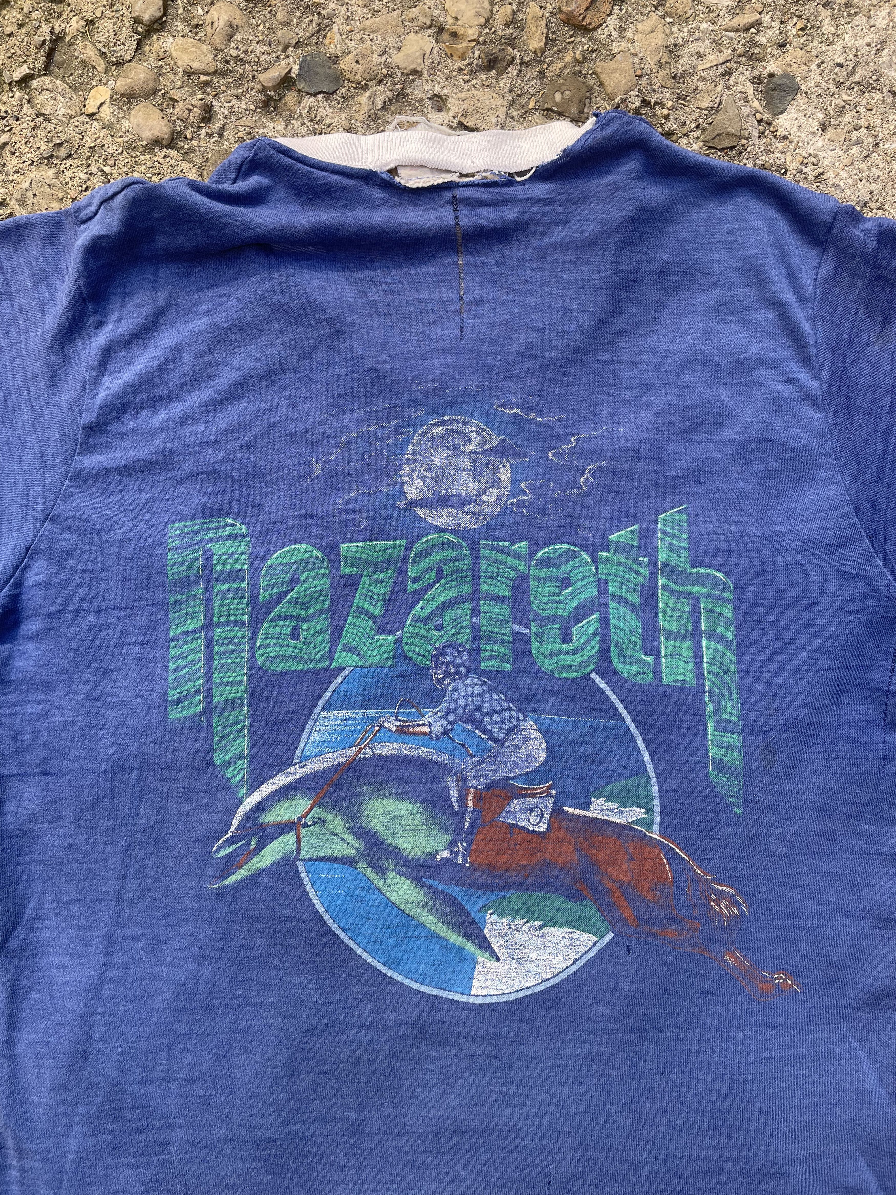 Band Tees × Vintage VTG 1981 Nazareth The Full Circle Thrashed Band T-Shirt Size US M / EU 48-50 / 2 - 4 Thumbnail