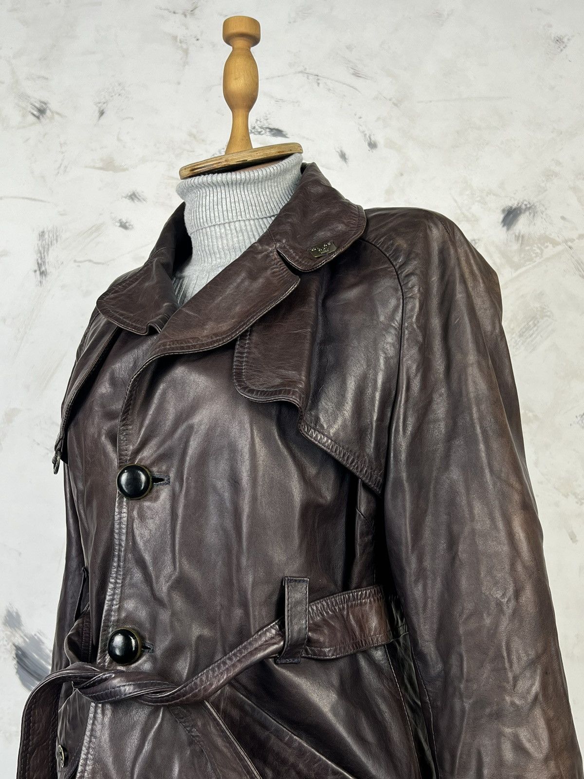 Diesel Vintage Diesel Leather Belted Jacket Size M - L Size L / US 10 / IT 46 - 3 Thumbnail
