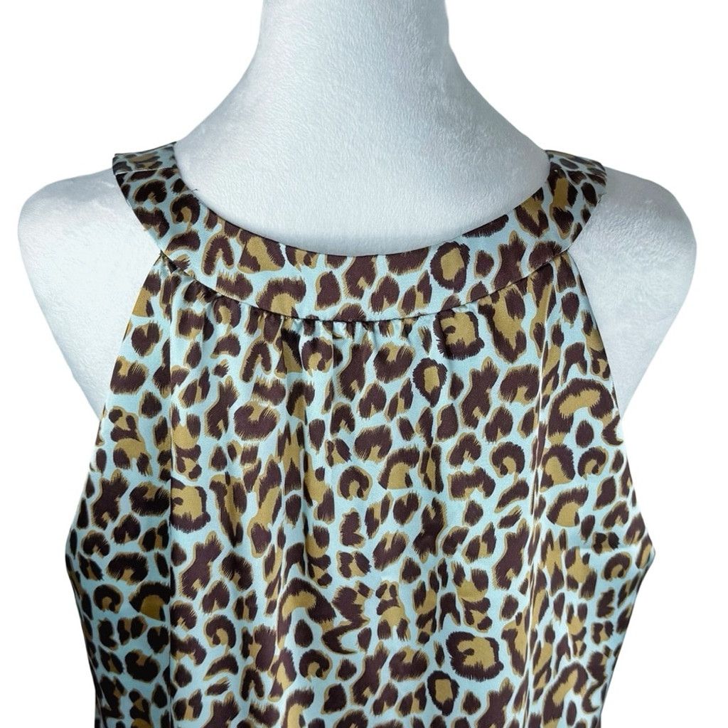 Bcbgmaxazria BCBGMAXAZRIA Women's Slip Dress Aqua Blue Leopard Print L/XL Size L / US 10 / IT 46 - 5 Thumbnail