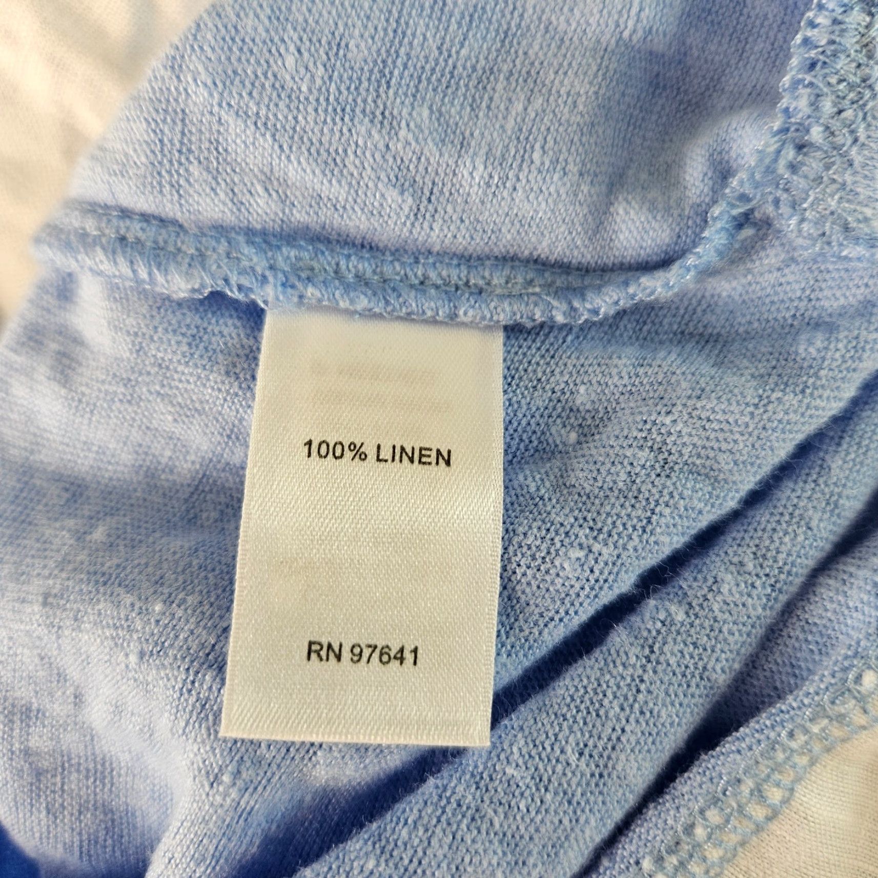 J. Jill J Jill Love Linen Womens Top L Blue 3/4 Sleeve Blouse Shirt Womens LS Large Linen Love Size L / US 10 / IT 46 - 5 Thumbnail