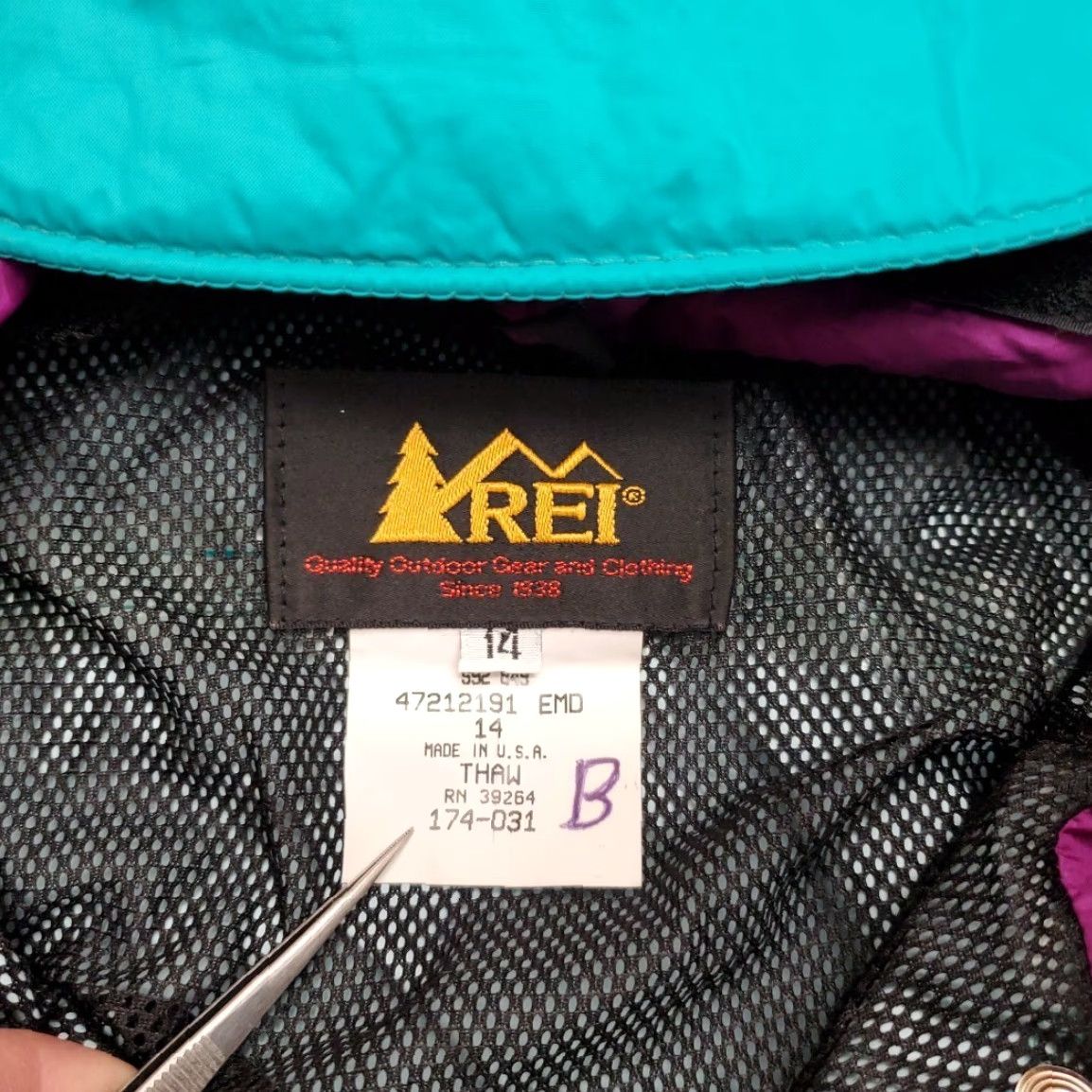 Vintage REI Jacket Women 14 Green Lined Rain Hike Windbreaker Made in USA Parka Coat VTG Size XL / US 12-14 / IT 48-50 - 4 Thumbnail